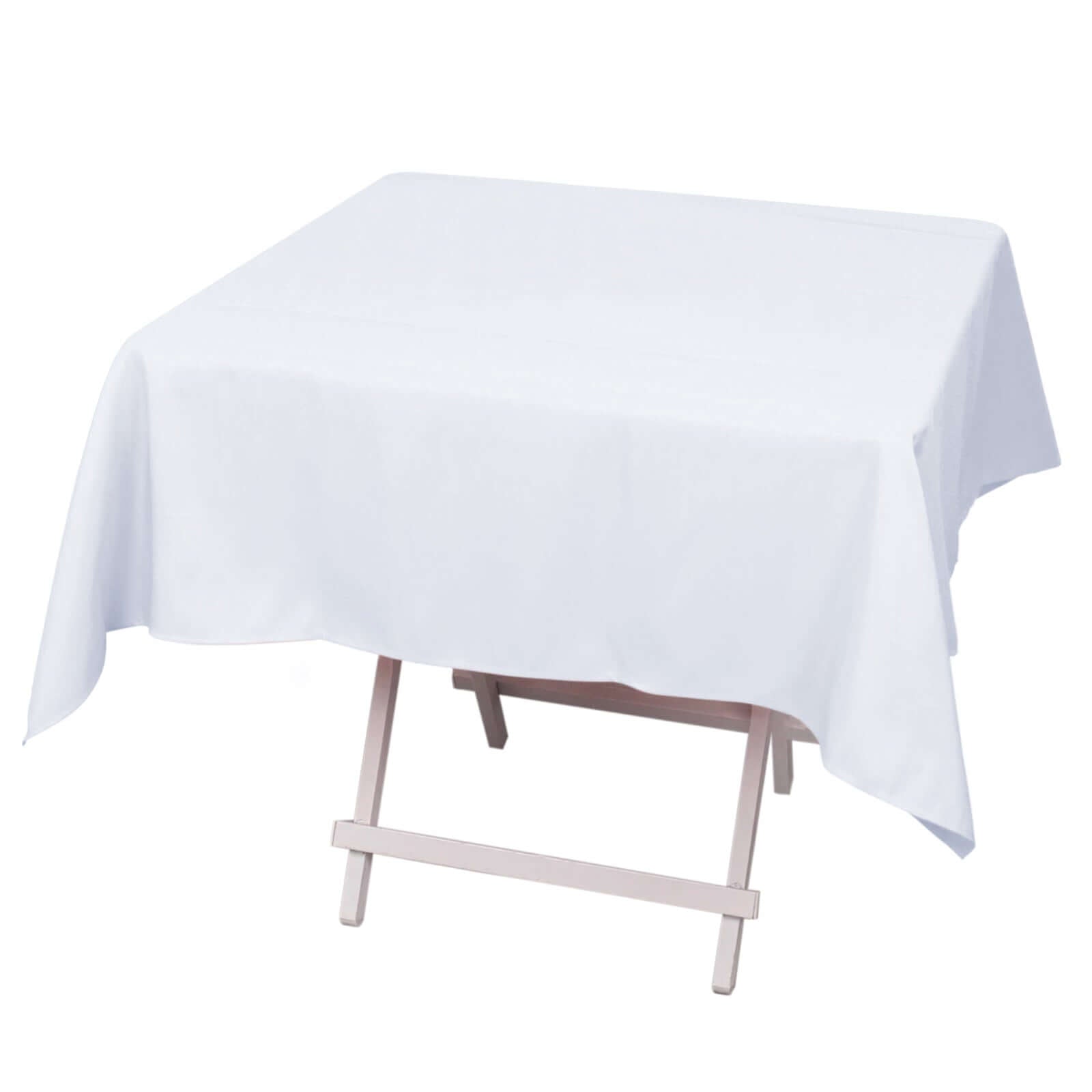 Premium Polyester 54x54 Square Tablecloth White - Stain and Wrinkle-Resistant 220GSM Finish for Weddings & Events