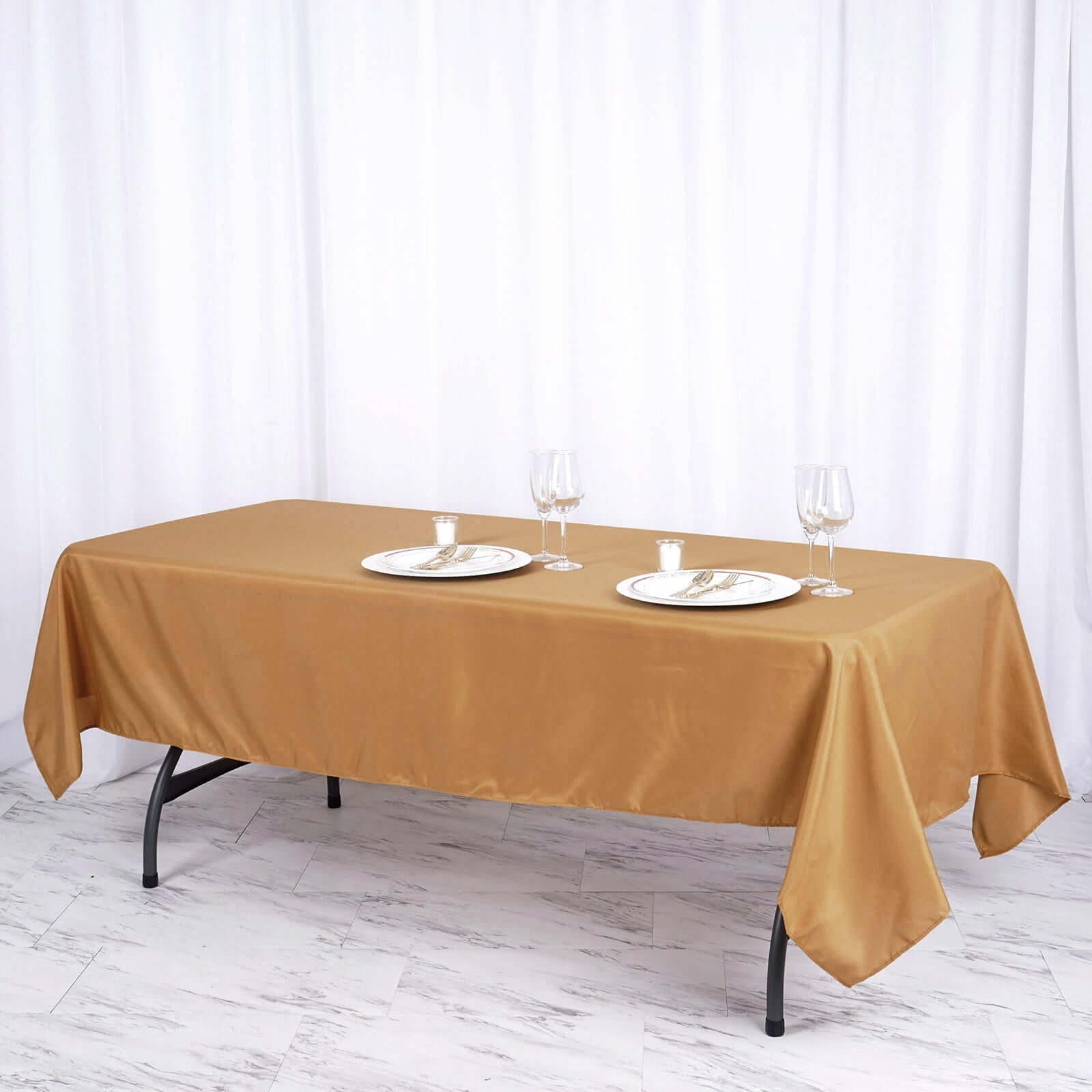 Polyester 60x102 Rectangle Tablecloth Gold - Durable and Stylish Table Cover for Special Events