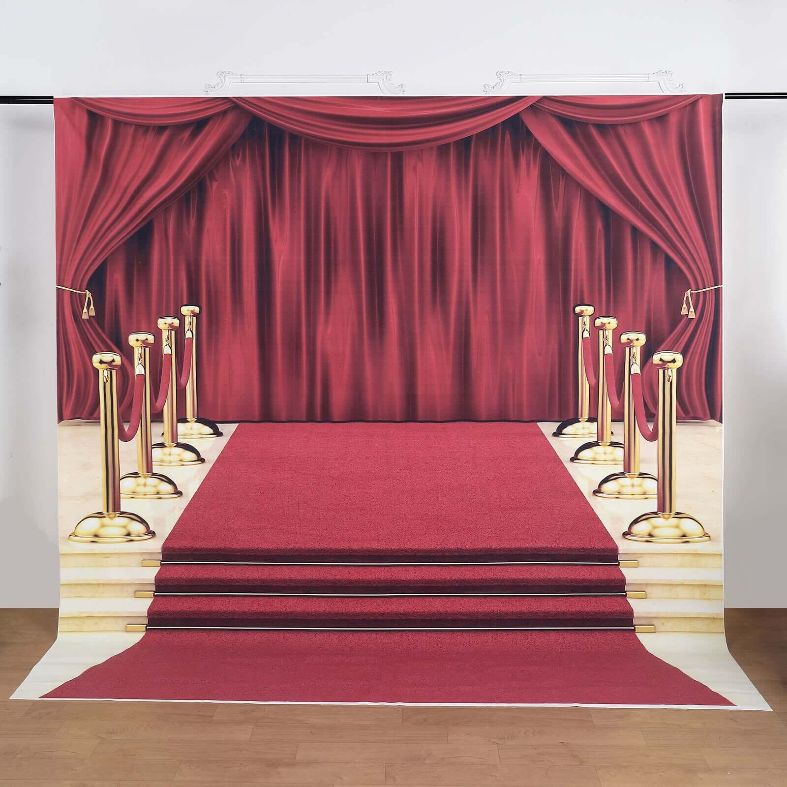 8ftx8ft Hollywood Red Carpet and Curtain Vinyl Photography Backdrop