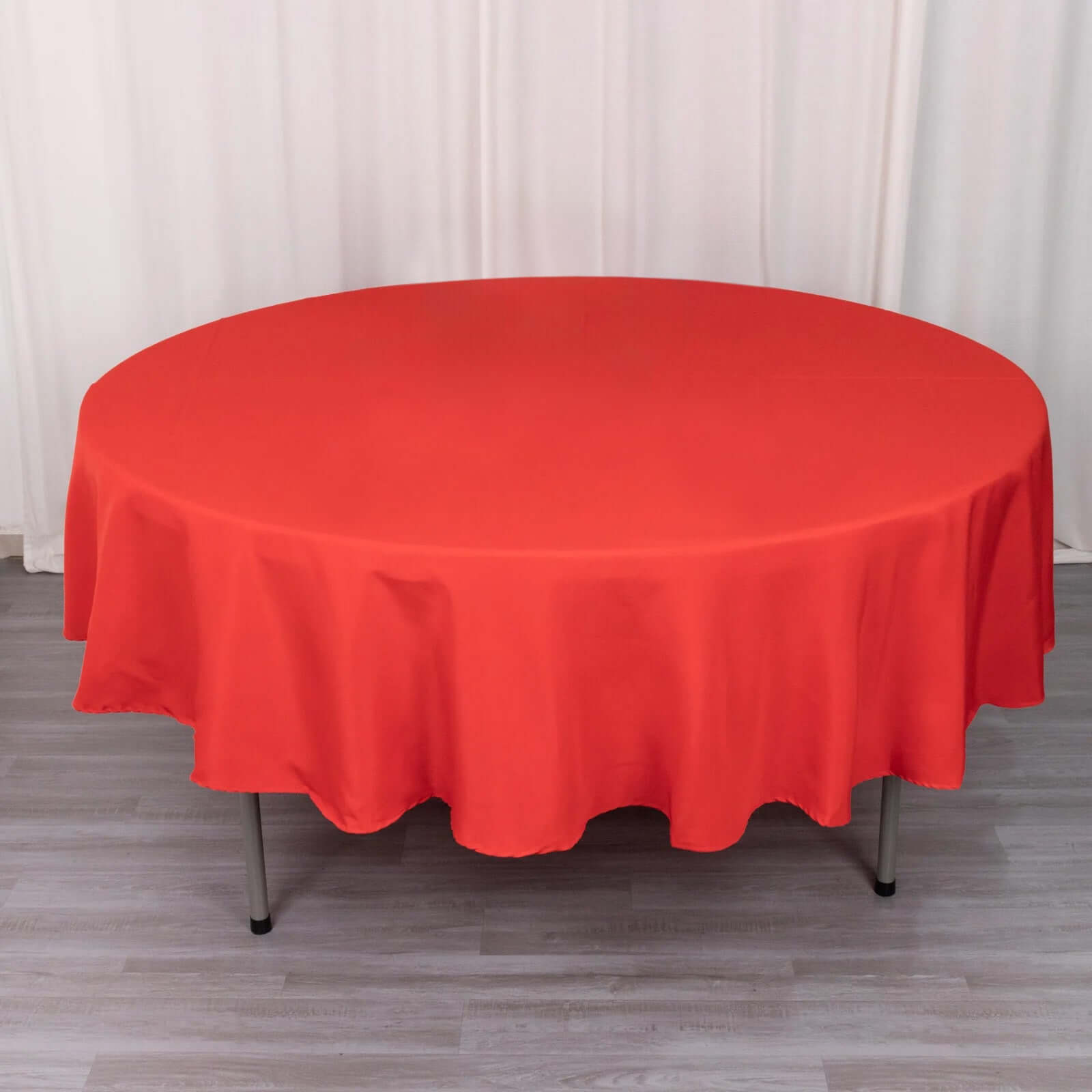 Premium Polyester 90 Round Tablecloth Red - Stain and Wrinkle-Resistant Design with 220GSM Thickness Table Cover