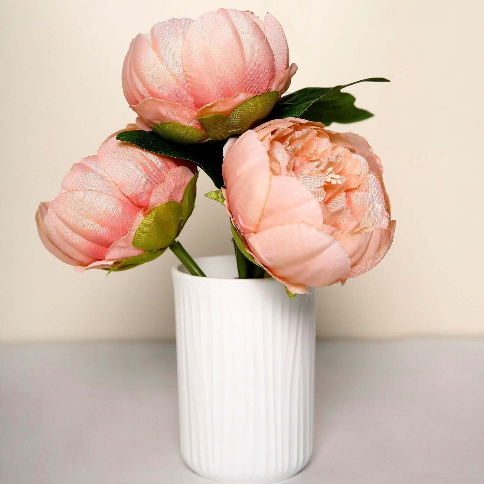 10-Pack Artificial Peony Flower Heads Peach - Versatile Faux Craft Flowers for DIY Event Styling Scrapbooking & Floral Arrangements 3