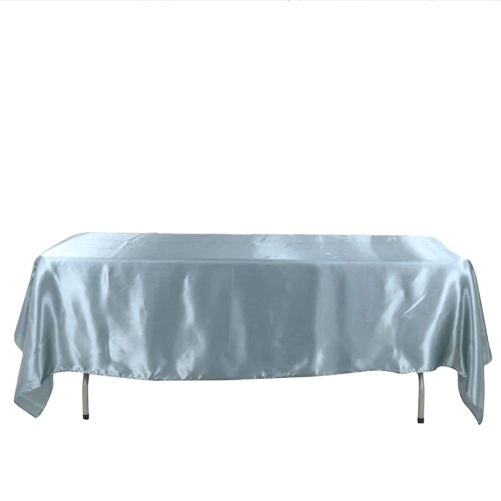 Satin Rectangular 60x102 Tablecloth Dusty Blue - Smooth and Lustrous Table Cover