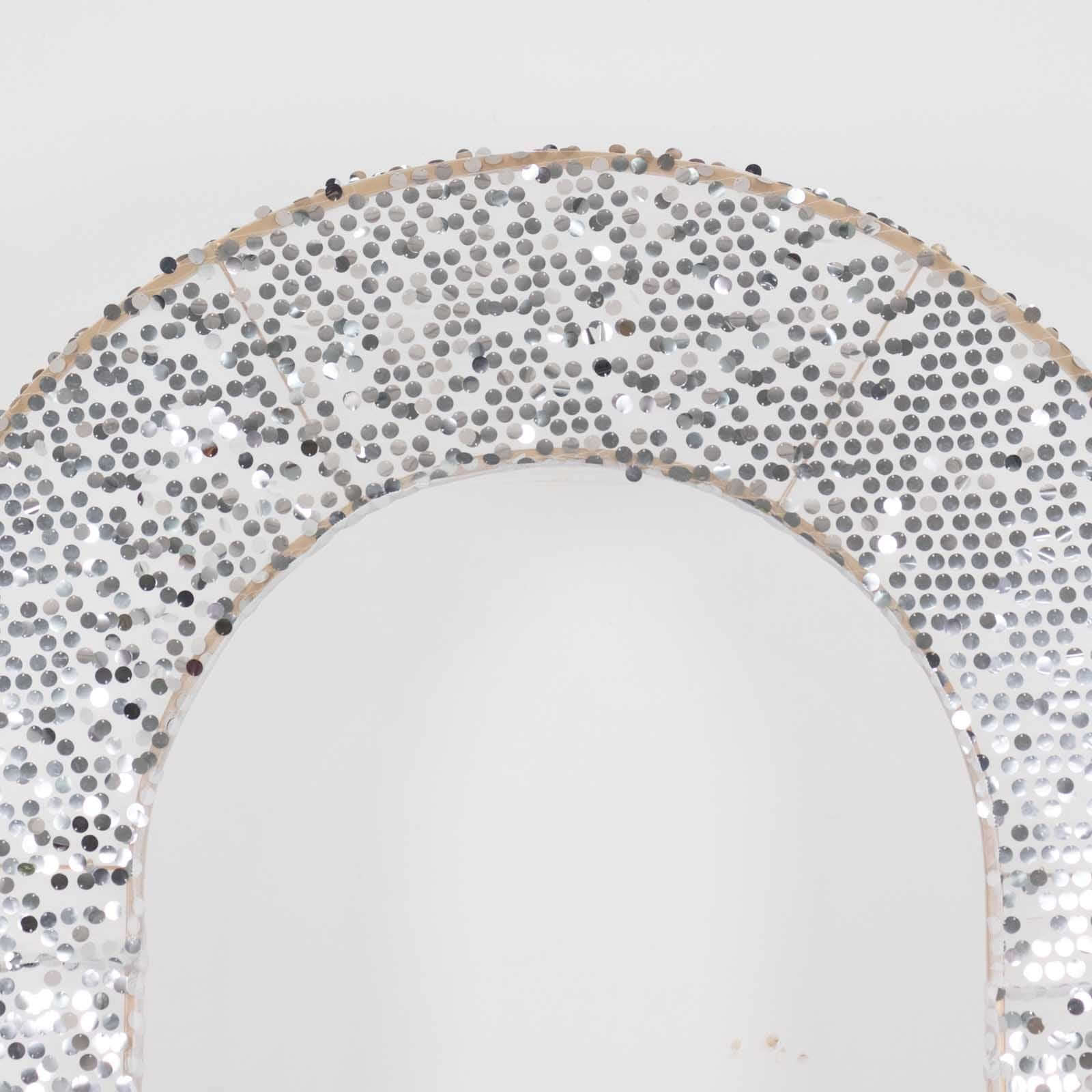 8ft Silver Big Payette Sequin Open Arch Wedding Arch Cover, Sparkly U-Shaped Fitted Backdrop Slipcover