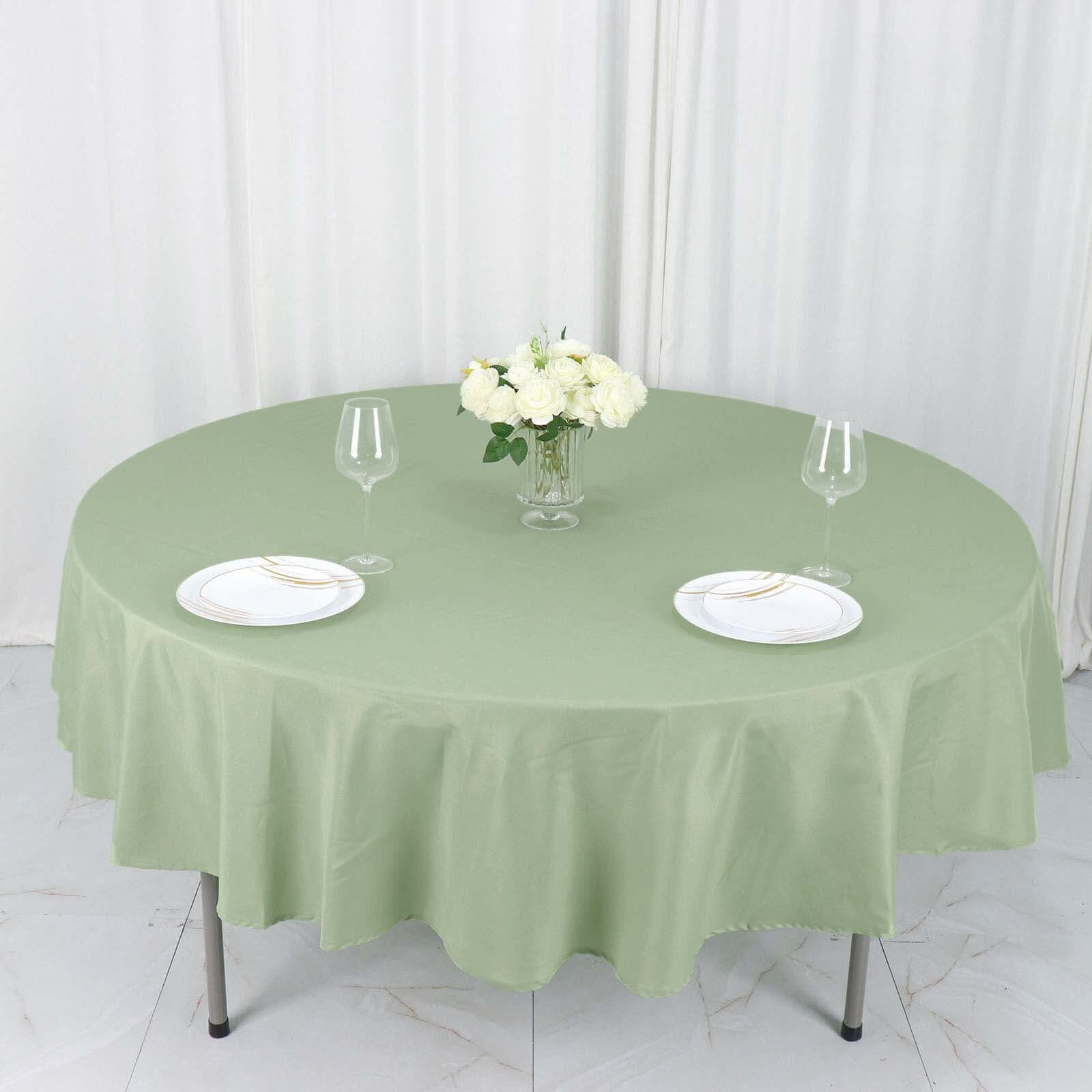 Polyester 90 Round Tablecloth Sage Green - Stain & Wrinkle-Resistant Table Cover