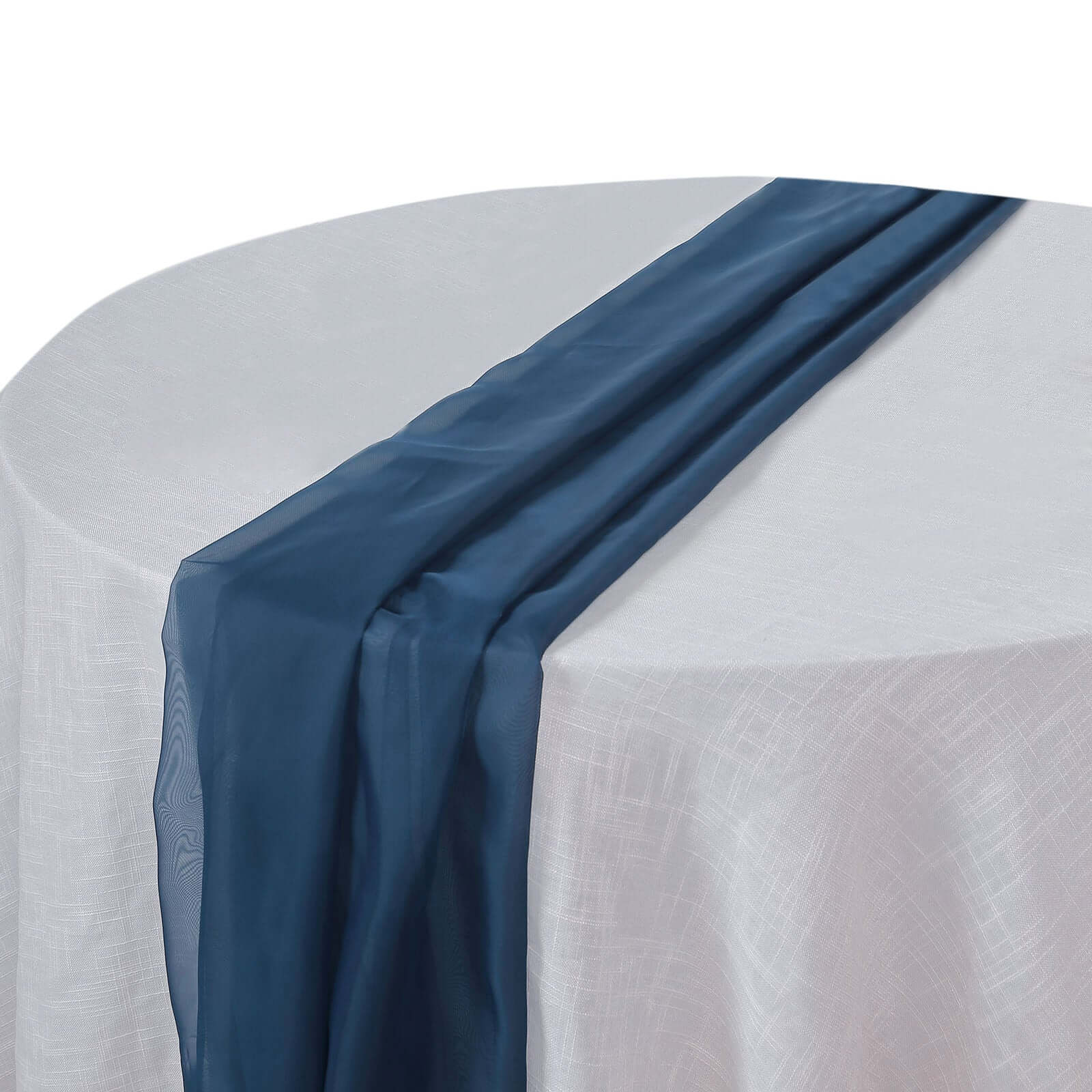 Premium Chiffon 6ft Table Runner Navy Blue - Flowy & Lightweight Table Decor