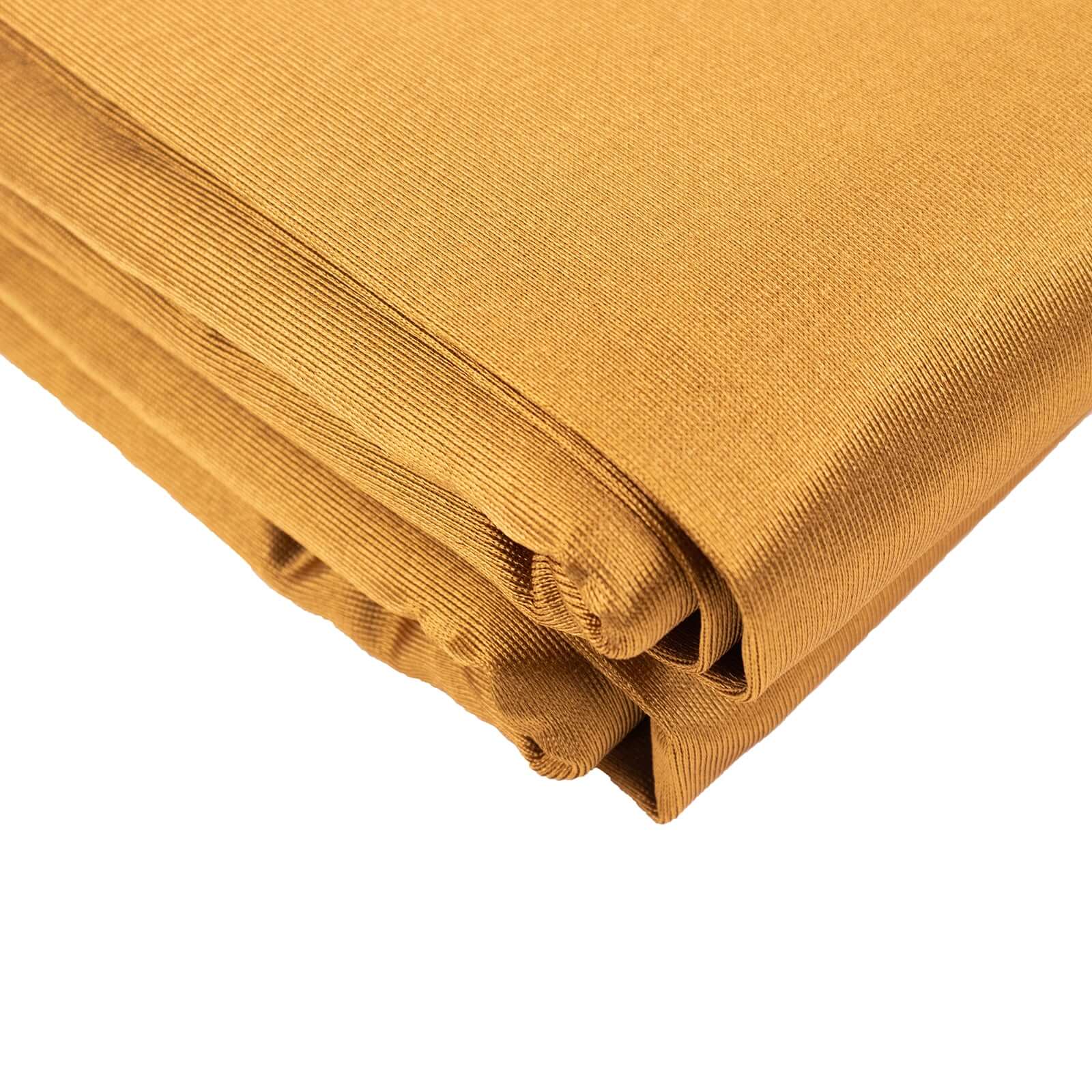 Shimmer Gold Premium Scuba Polyester Fabric Roll, Wrinkle Free DIY Craft Fabric Bolt- 60x10 Yards