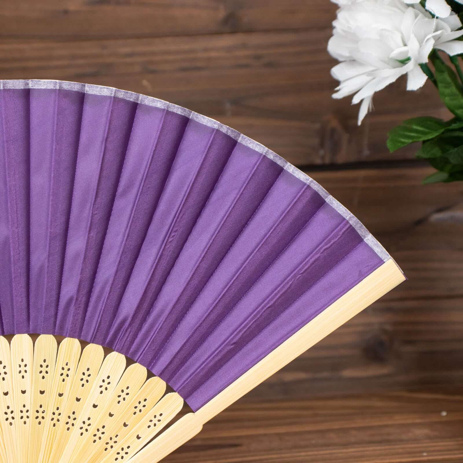 5 Pack Purple Asian Silk Folding Fans Party Favors, Oriental Folding Fan Favors