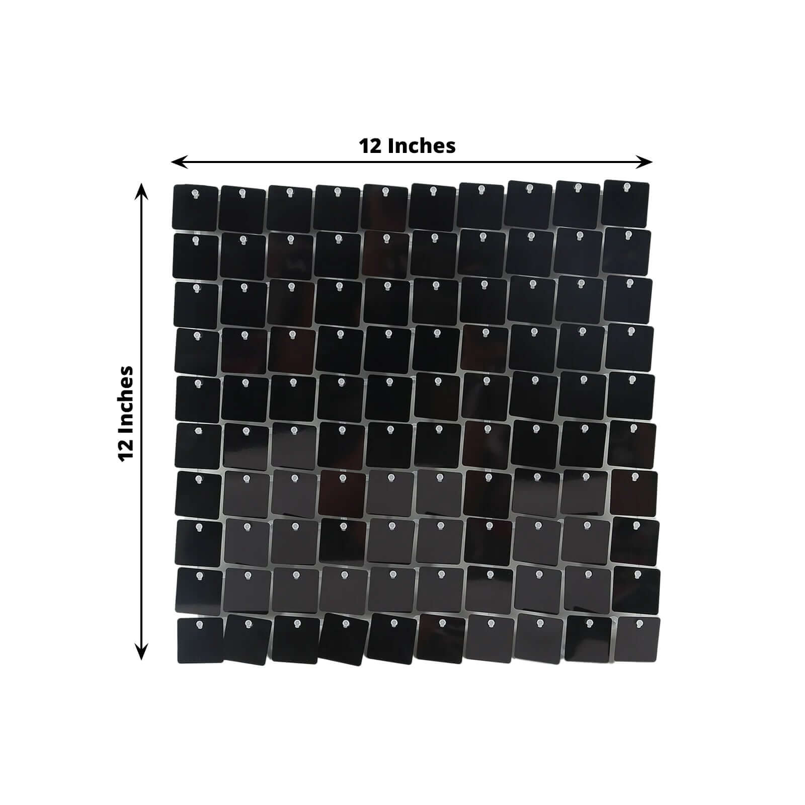 Shiny Black Square Sequin Shimmer Wall Party Photo Backdrop, 24sq.ft Active Spangle Wall Art Décor Panels - 24 Panels