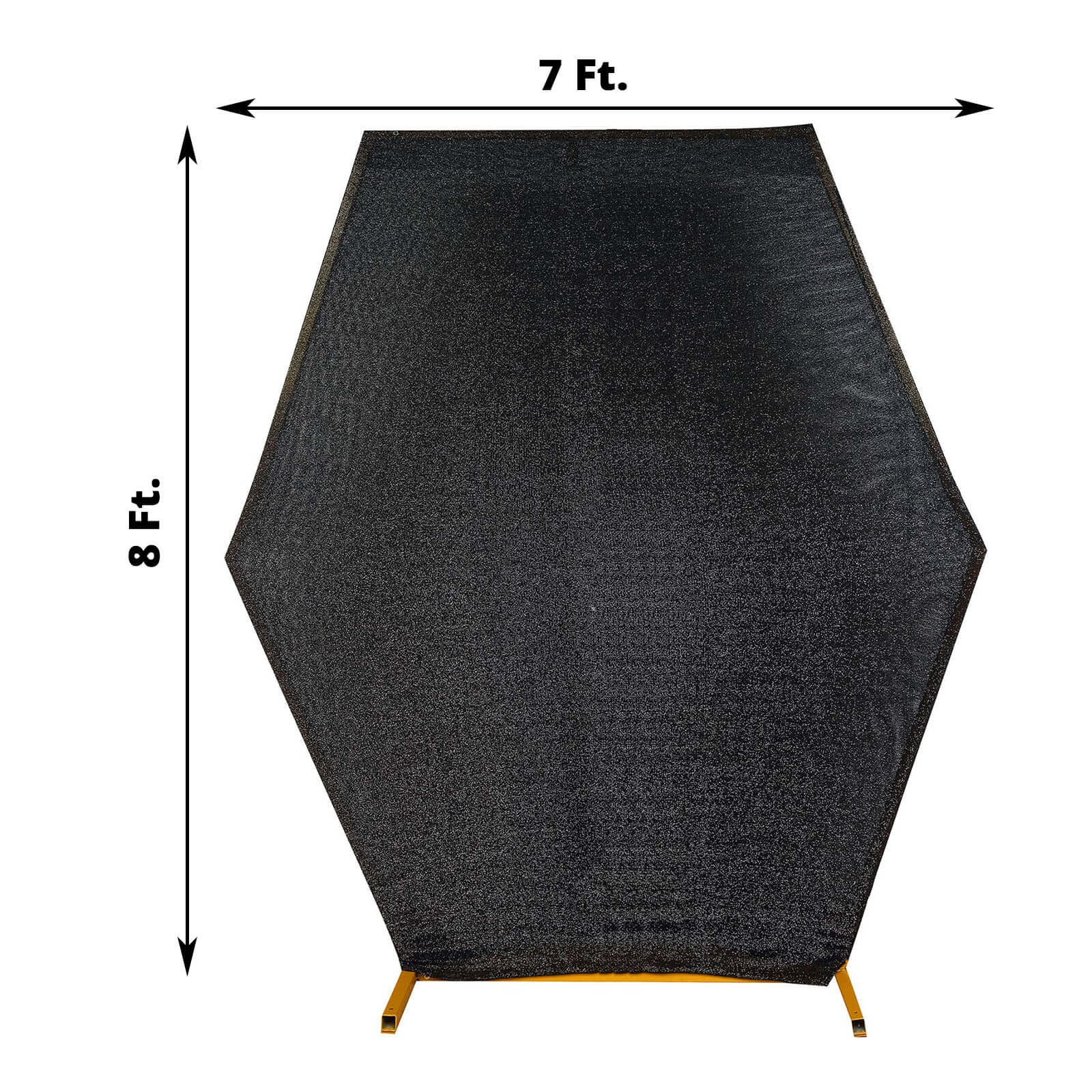 8ftx7ft Black 2-Sided Spandex Fit Hexagon Wedding Arbor Backdrop Cover