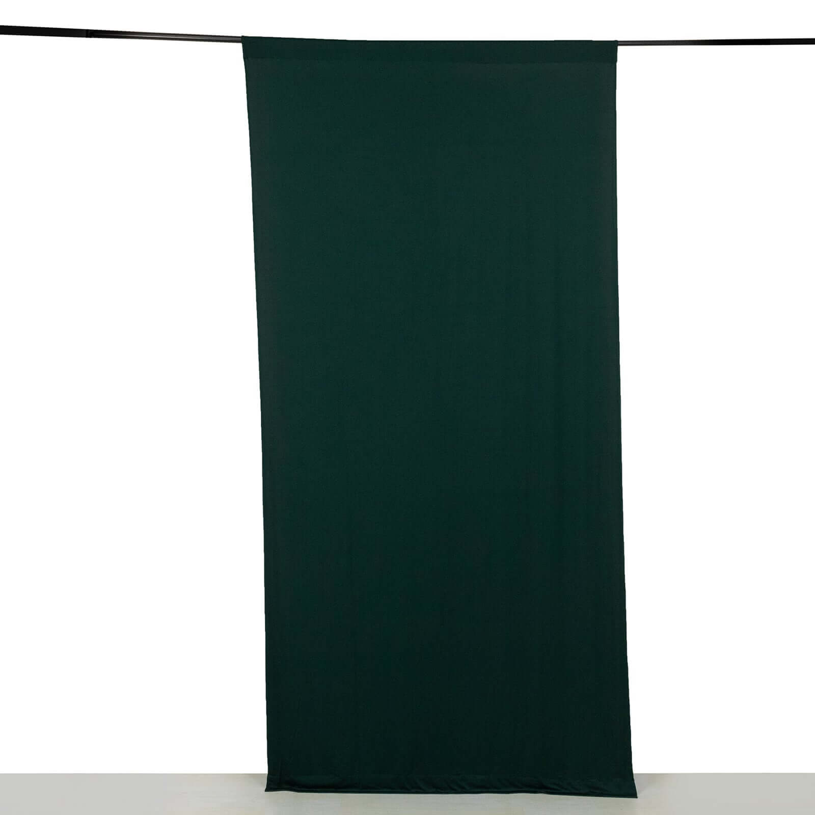 Hunter Emerald Green 4-Way Stretch Spandex Event Curtain Drapes, Wrinkle Free Backdrop Event Panel with Rod Pockets - 5ftx10ft