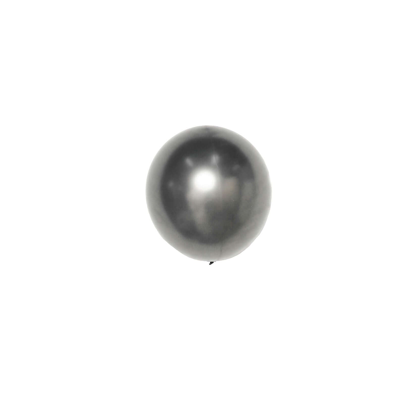 25 Pack 12 Metallic Chrome Charcoal Gray Latex Helium Air Balloons