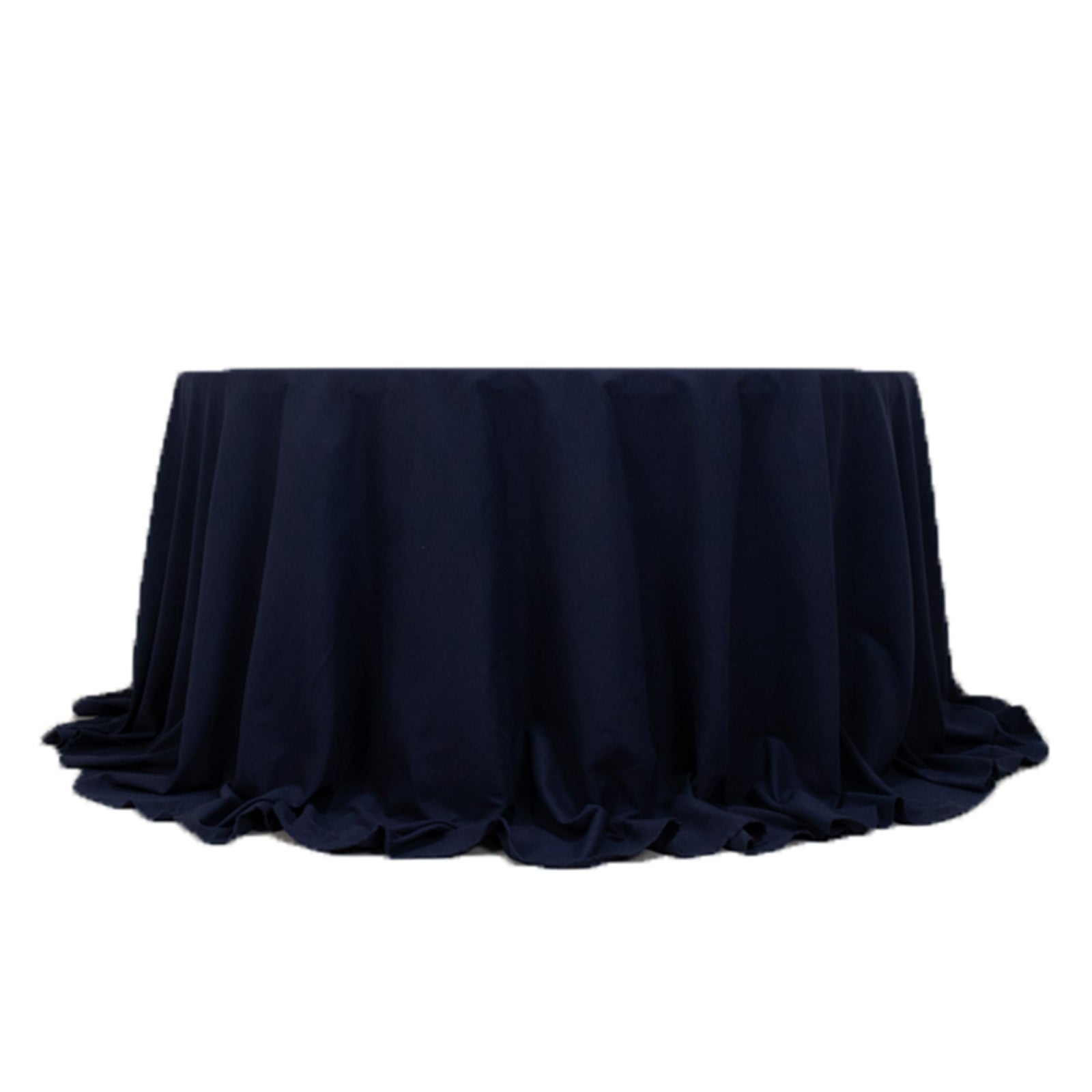 Cotton Blend 132 Round Tablecloth Navy Blue - Seamless Wrinkle-Resistant Table Cover