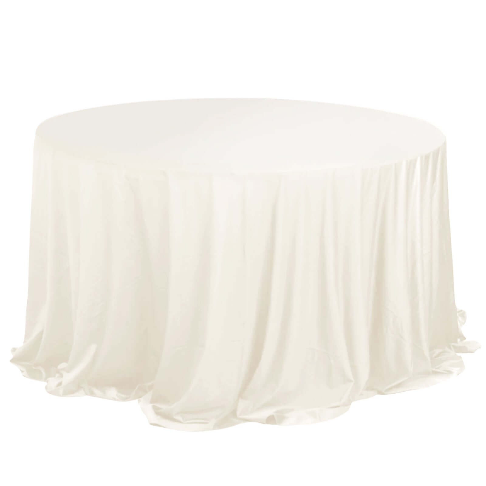 Premium Scuba Round 132 Tablecloth Ivory - Wrinkle Free & Stain Resistant Seamless Table Cover