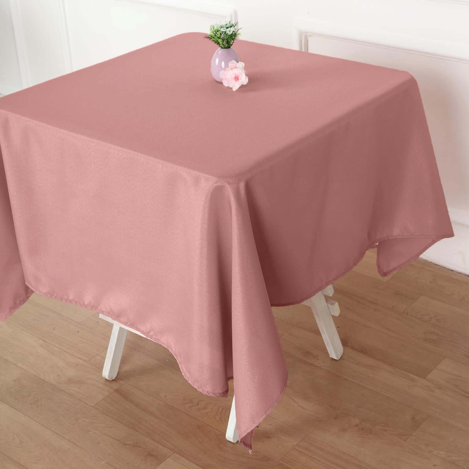 Polyester Square 54x54 Tablecloth Dusty Rose - Wrinkle-Resistant & Durable Table Cover