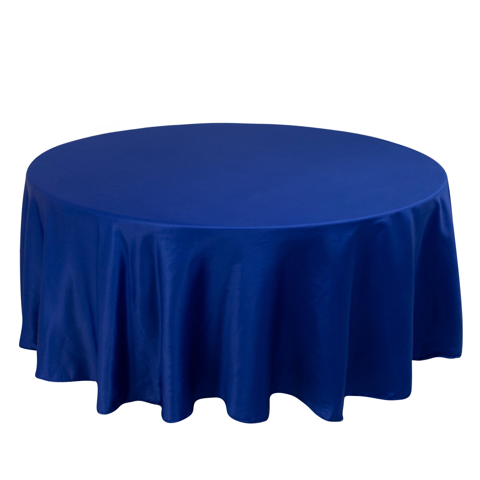 Lamour Satin 108 Round Tablecloth Royal Blue - Durable & Silk-Like Table Cover