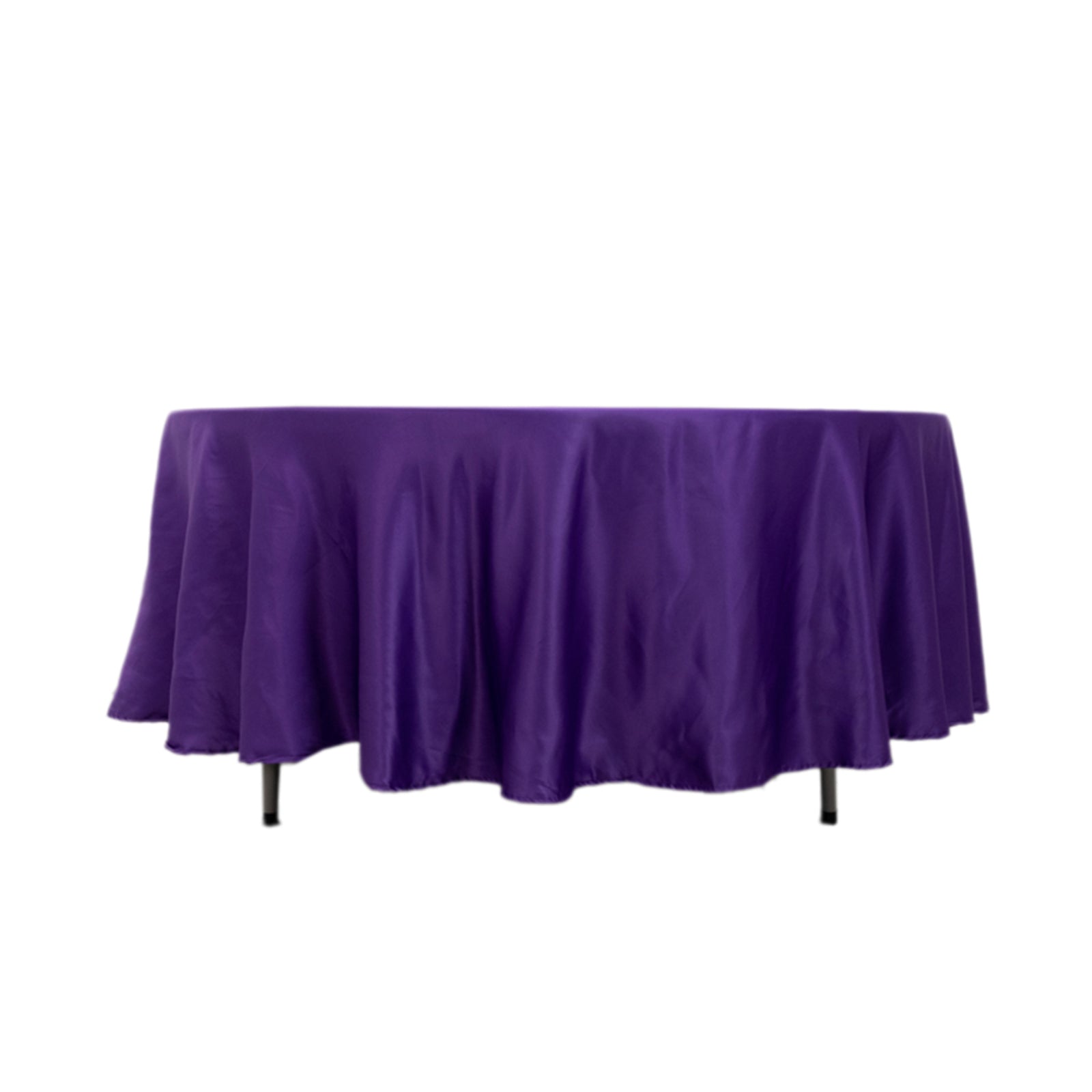 Lamour Satin 108 Round Tablecloth Purple - Durable & Silk-Like Table Cover