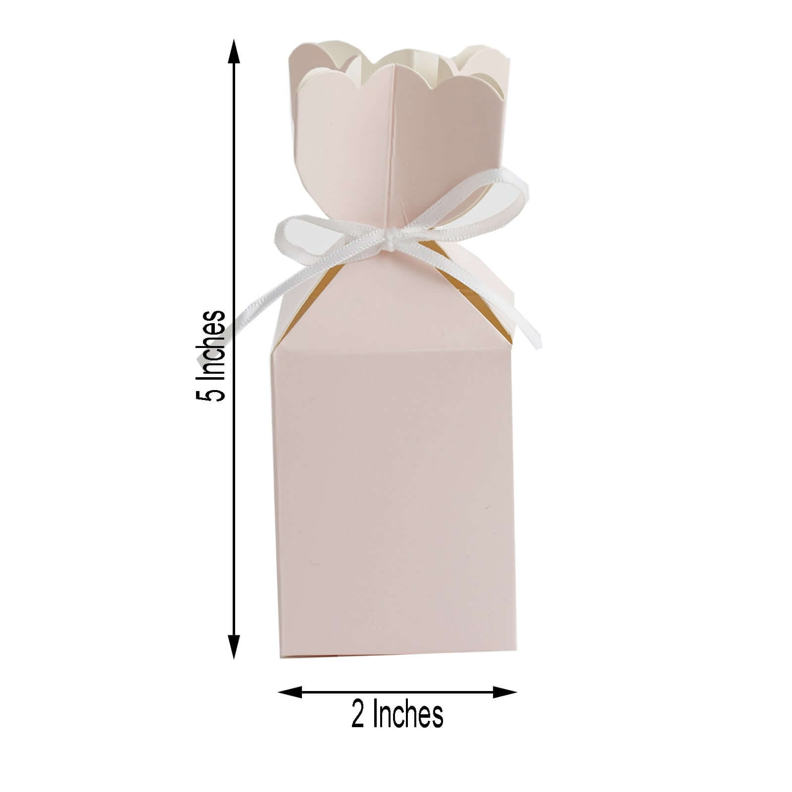 25 Pack Blush Floral Top Satin Ribbon Party Favor Candy Gift Boxes