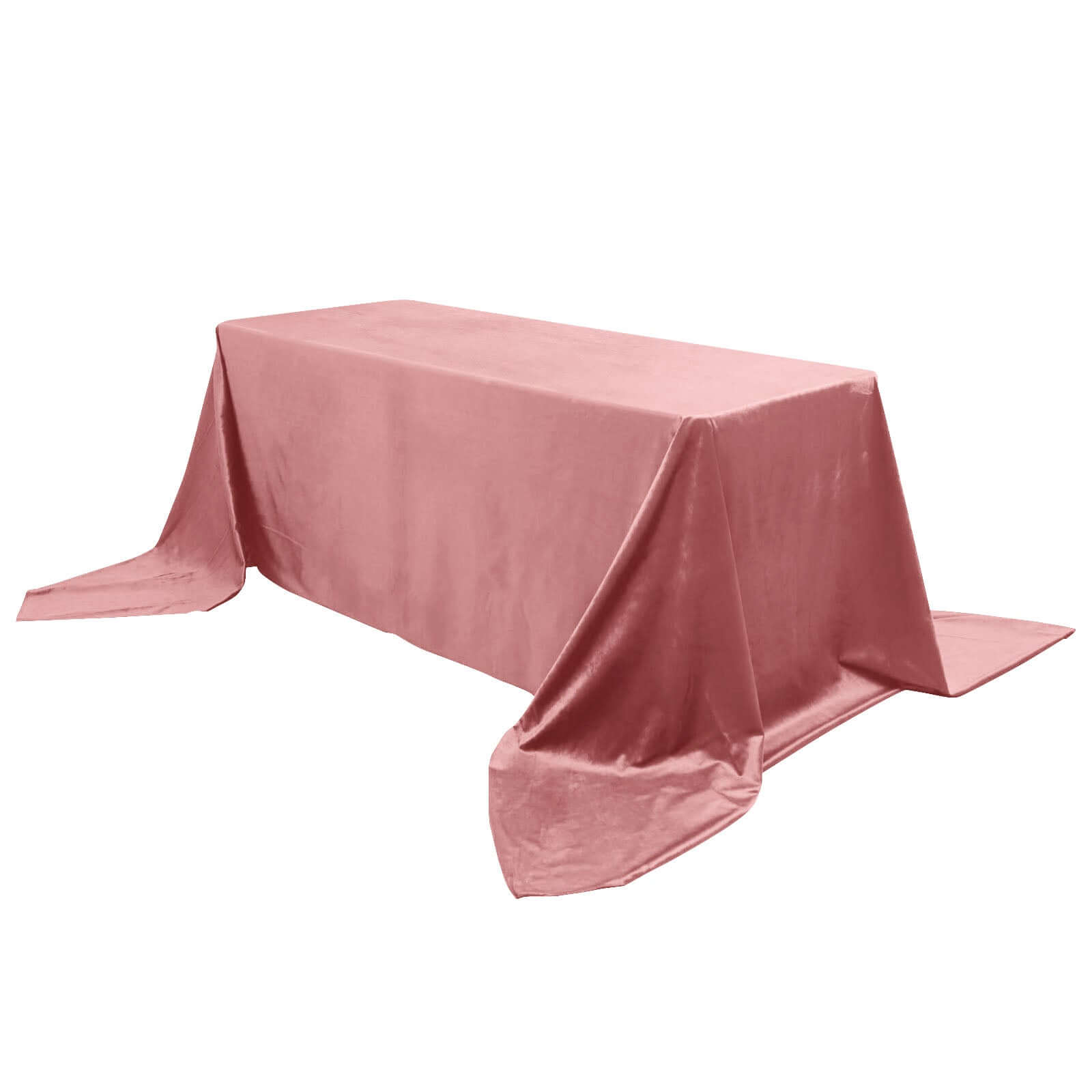 Premium Velvet 90x156 Rectangle Tablecloth Dusty Rose - Reusable Soft & Seamless Table Cover