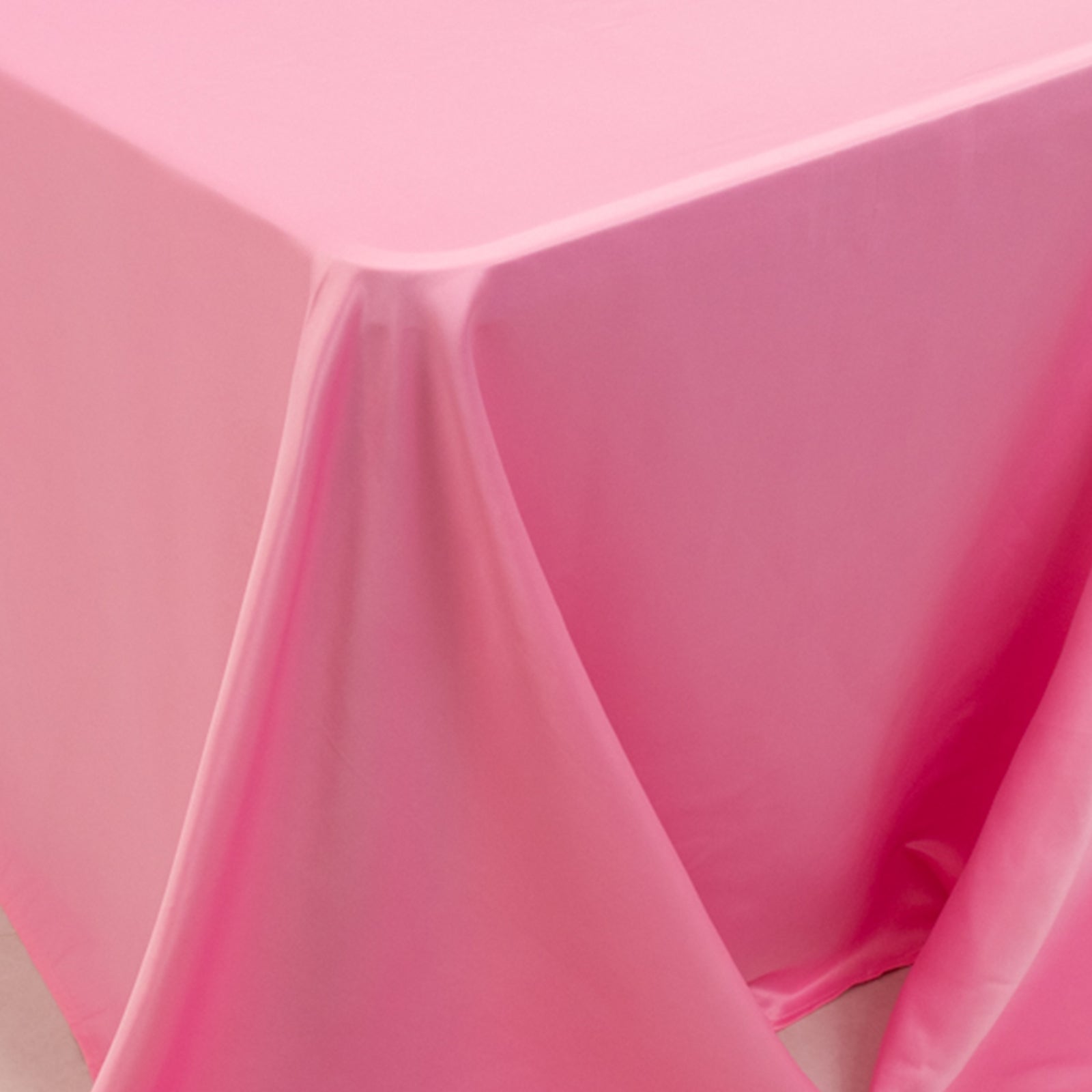 Lamour Satin 90x156 Rectangle Tablecloth Pink - Luxurious, Soft Seamless Table Cover