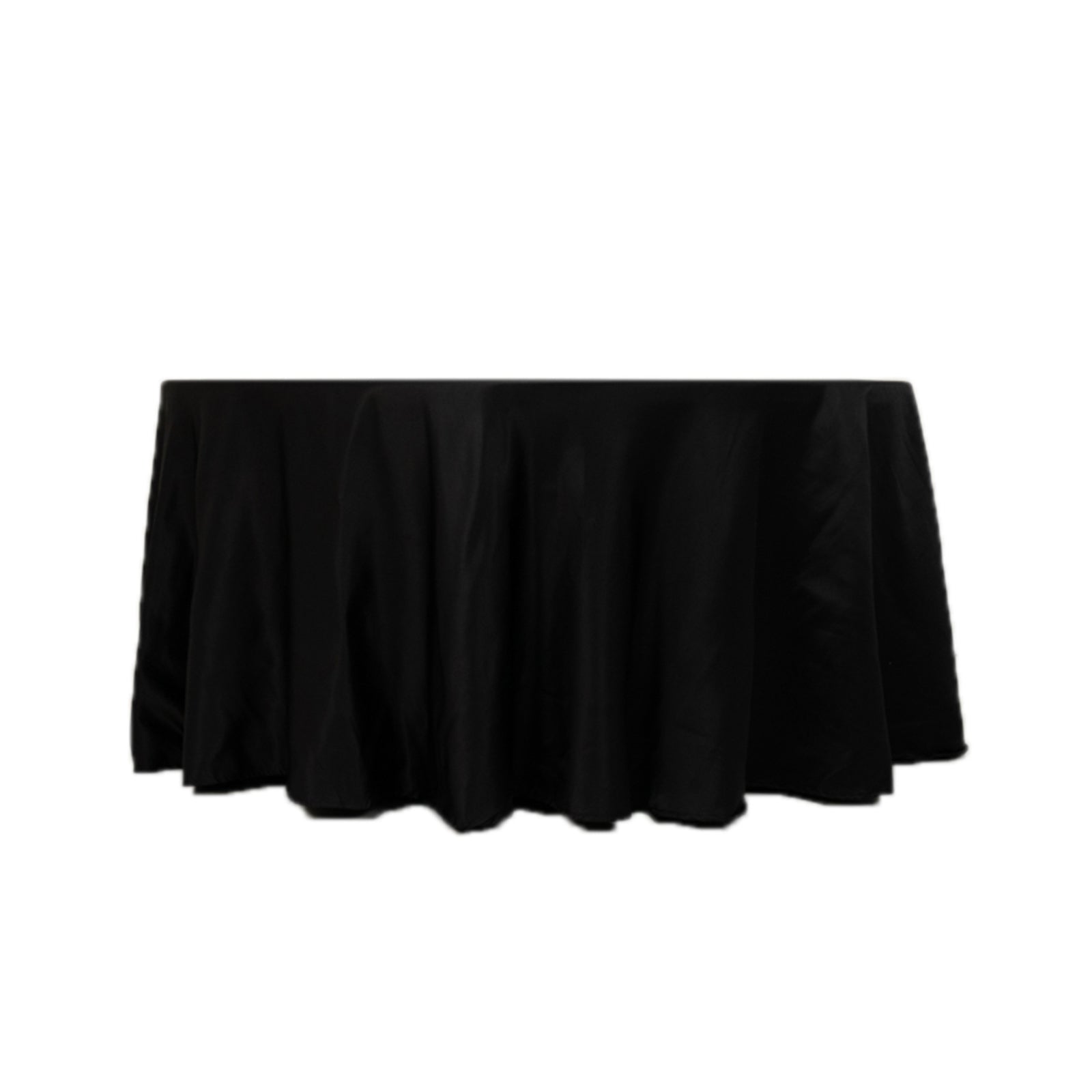 Lamour Satin 120 Round Tablecloth Black - Seamless Table Cover with Soft Tempered Sheen for Upscale Gatherings