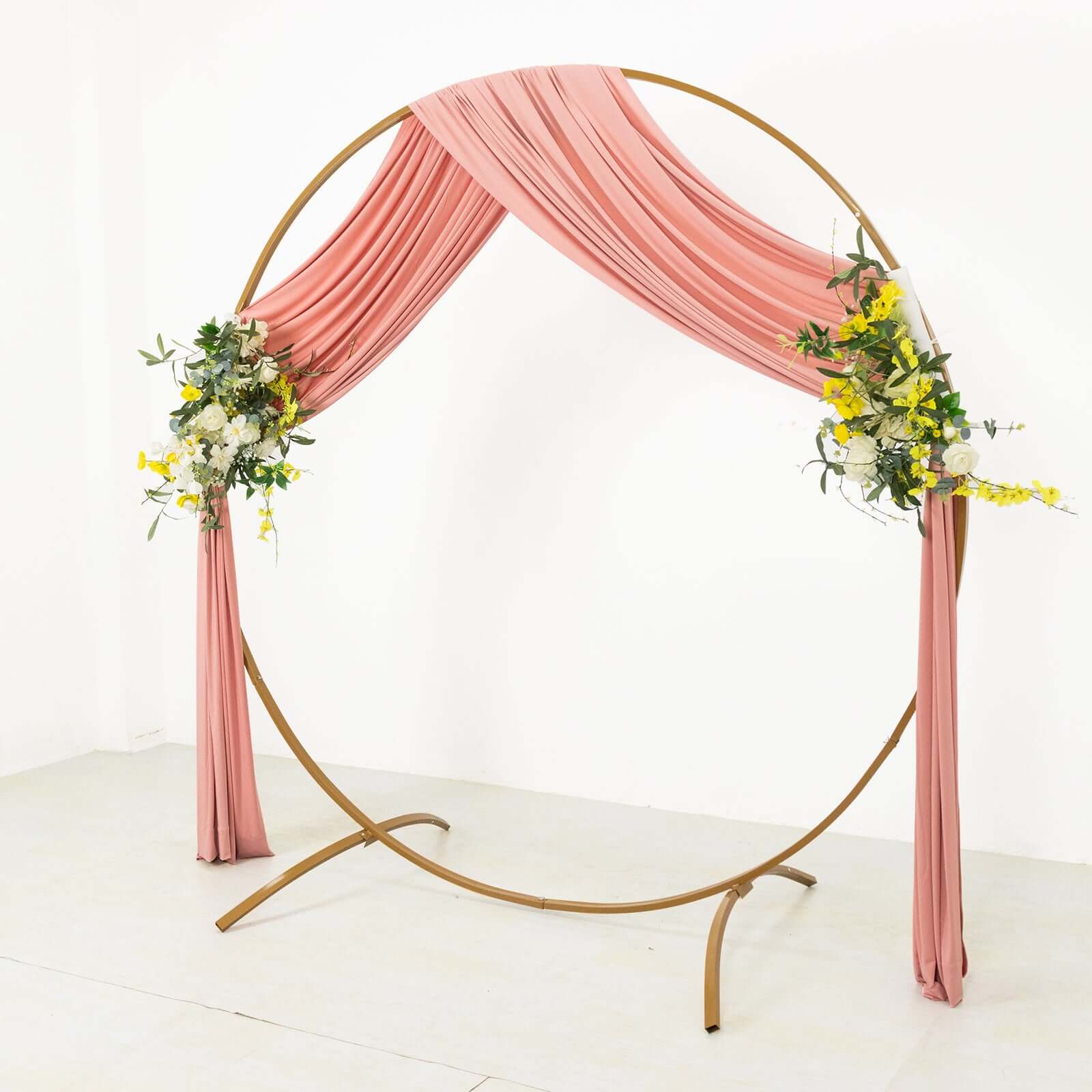 Dusty Rose 4-Way Stretch Spandex Event Curtain Drapes, Wrinkle Free Backdrop Event Panel with Rod Pockets - 5ftx18ft