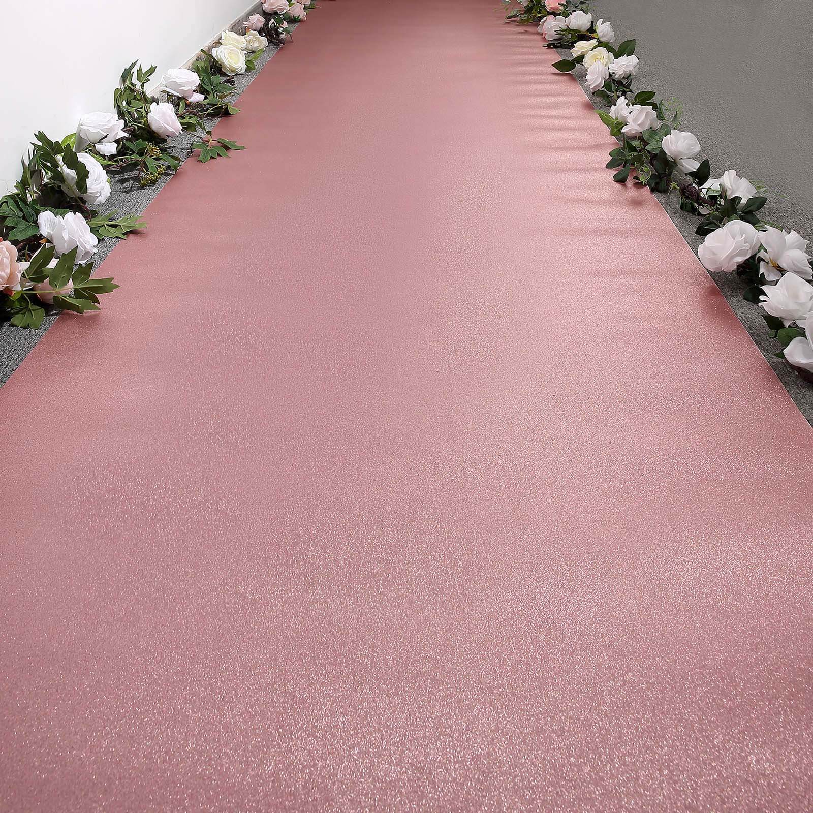 3ftx50ft Rose Gold Sparkle Glitter Wedding Aisle Runner, Non-Woven Red Carpet Runner Prom, Hollywood, Glam Parties