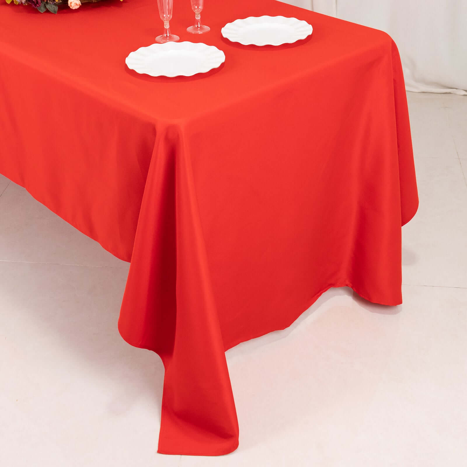 Premium Polyester 60x126 Rectangle Tablecloth Red - Stain-Resistant 220GSM Finish Table Cover
