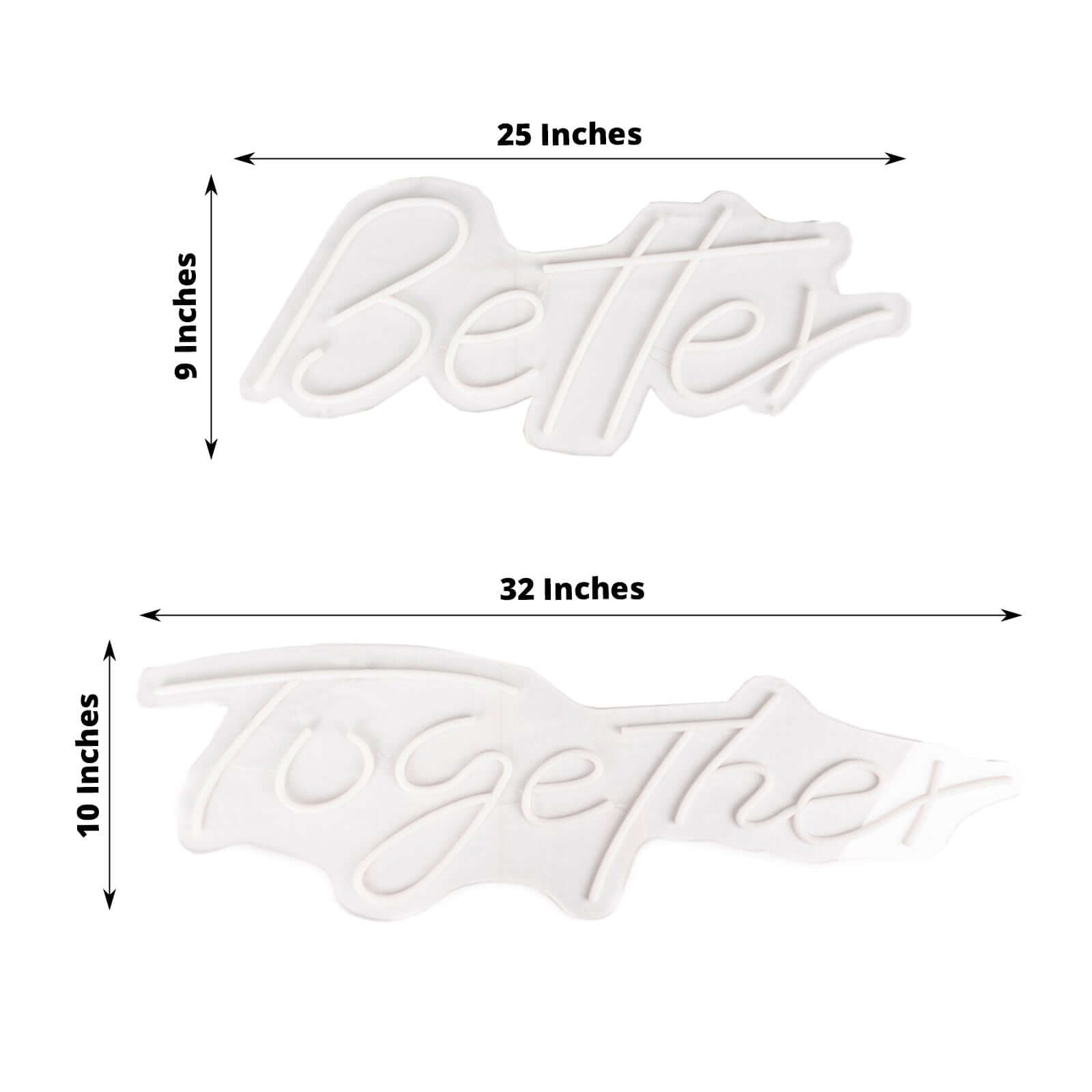 32 Better Together LED Neon Light Sign for Party or Home Wall Decor, Warm White Reusable Hanging Light With 5ft Chain