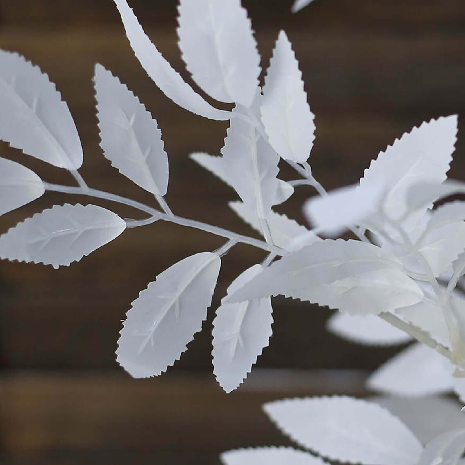 2 Bushes 42 Tall White Artificial Silk Beech Leaf Branches, Faux Plant Stem Vase Fillers