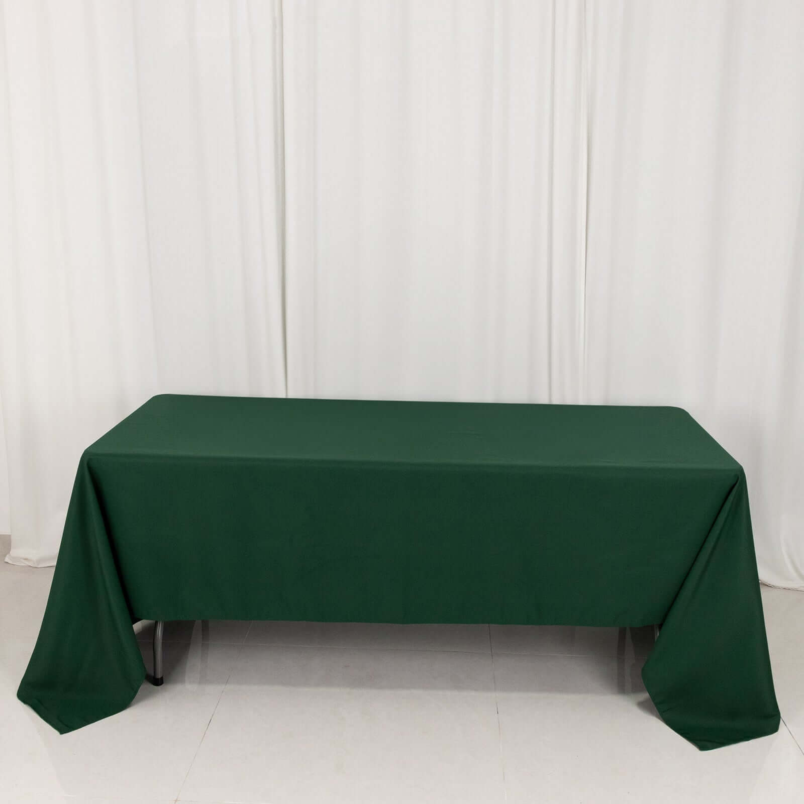 Premium Polyester 60x126 Rectangle Tablecloth Hunter Emerald Green - Stain-Resistant 220GSM Finish Table Cover