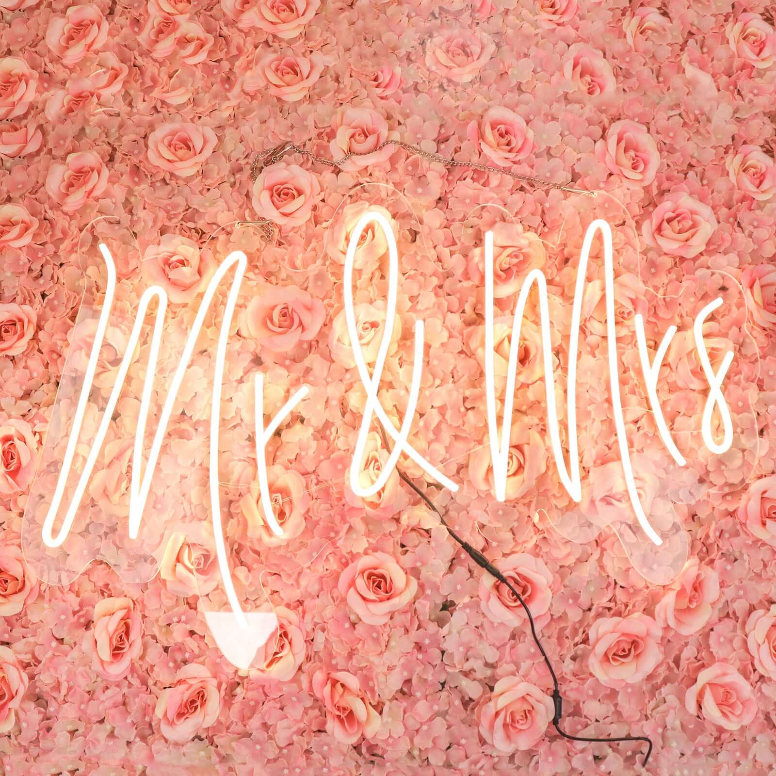 33 Mr and Mrs Neon Light Sign, LED Reusable Wall Décor Lights With 5ft Hanging Chain