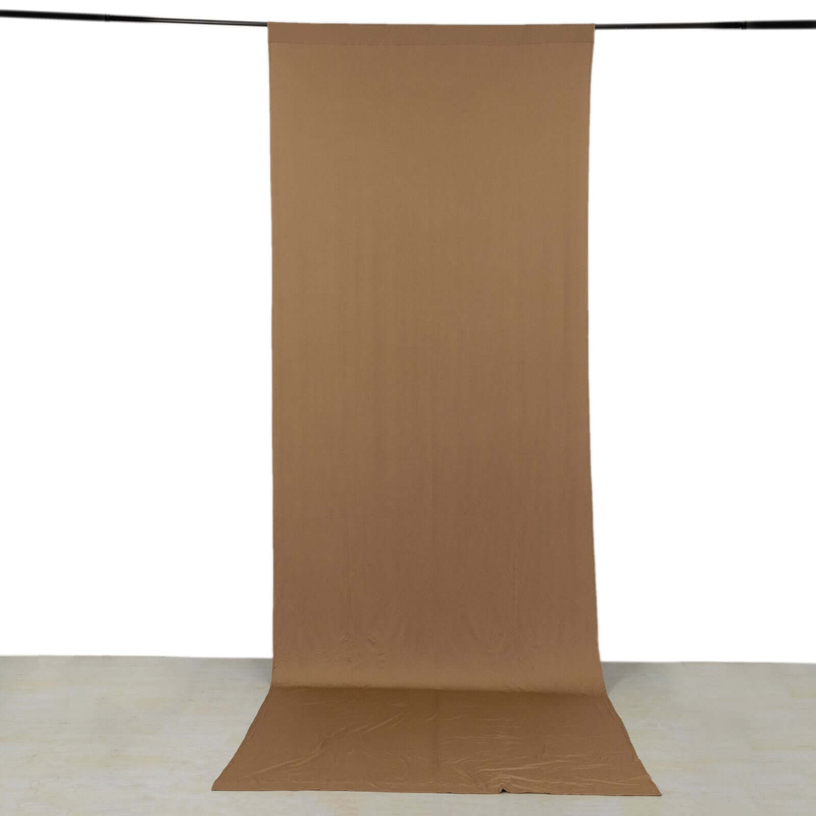 Taupe 4-Way Stretch Spandex Event Curtain Drapes, Wrinkle Free Backdrop Event Panel with Rod Pockets - 5ftx14ft