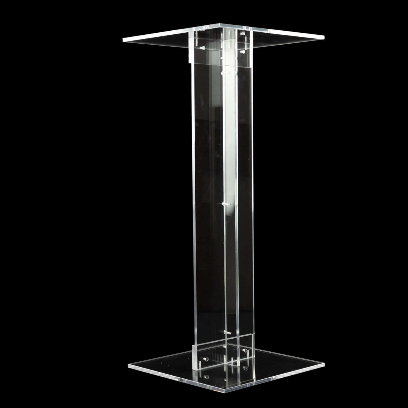 Acrylic Display Stand Flower Pedestal with Square Bases Clear - Durable 10mm Thick Table Centerpiece 32