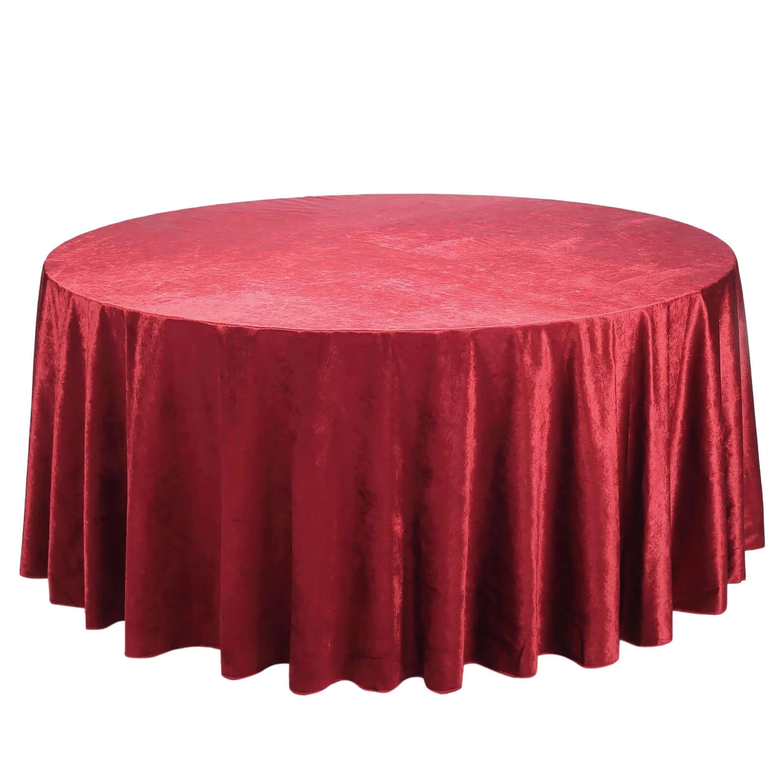 Premium Velvet 120 Round Tablecloth Burgundy - Reusable Soft & Seamless Table Cover