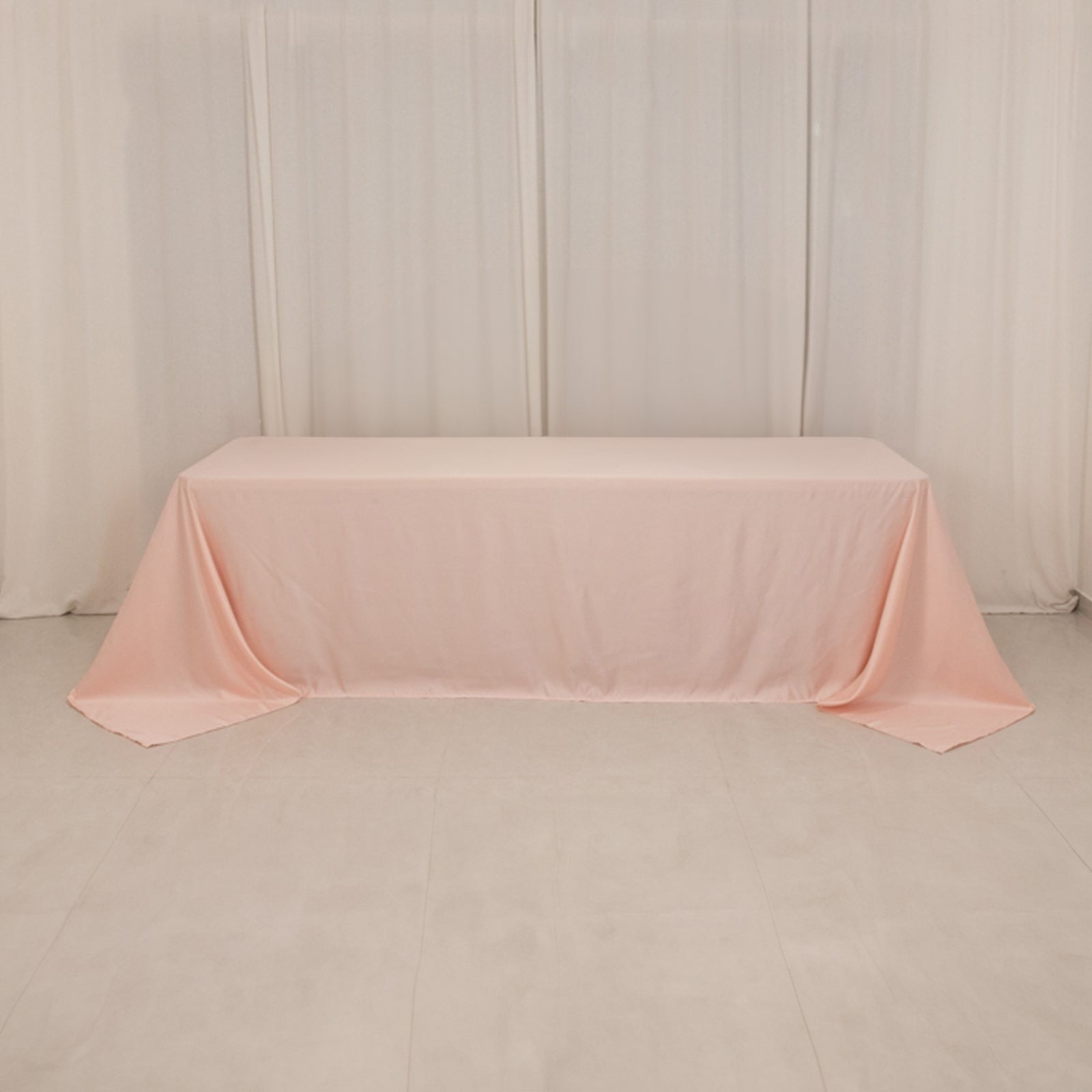 Lamour Satin 90x156 Rectangle Tablecloth Blush - Luxurious, Soft Seamless Table Cover