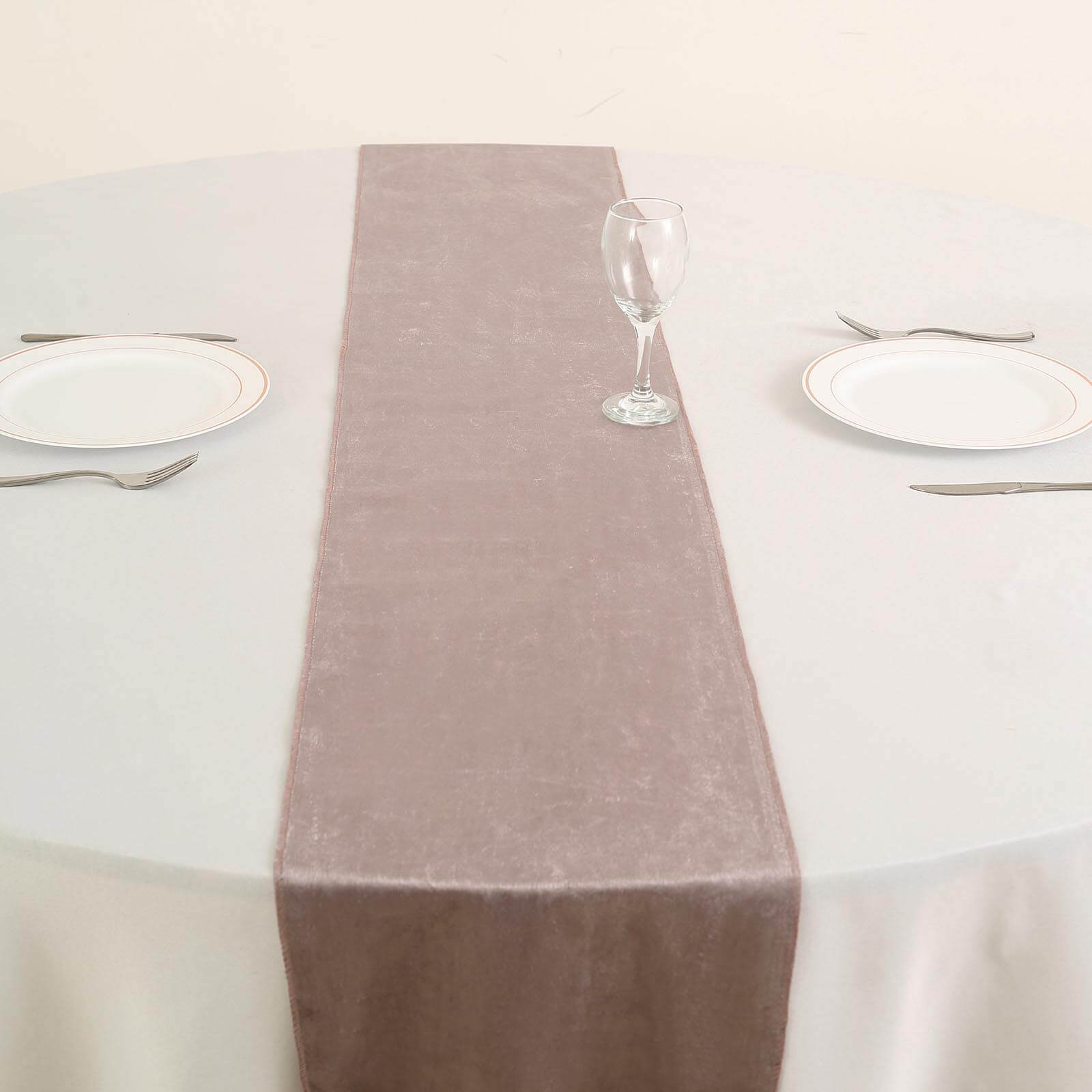 Premium Velvet 12x108 Table Runner Mauve - Sheen Finish Reusable Table Decor