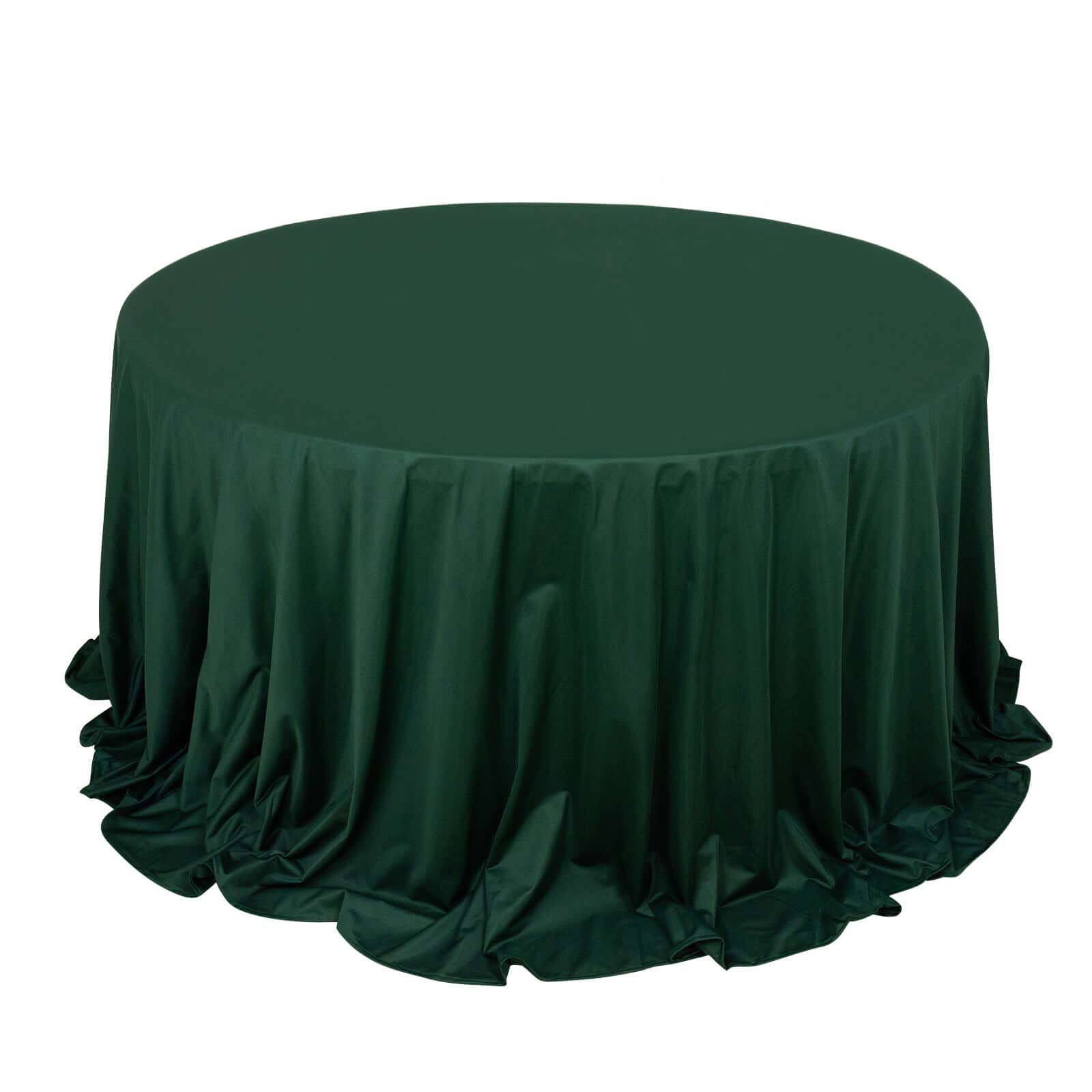 Premium Scuba Round 132 Tablecloth Hunter Emerald Green - Wrinkle Free & Stain Resistant Seamless Table Cover