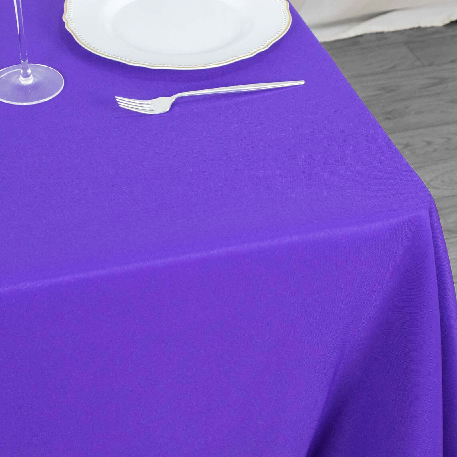 Premium Polyester 70x70 Table Overlay Square Tablecloth Purple 220GSM Wrinkle-Resistant Table Cover