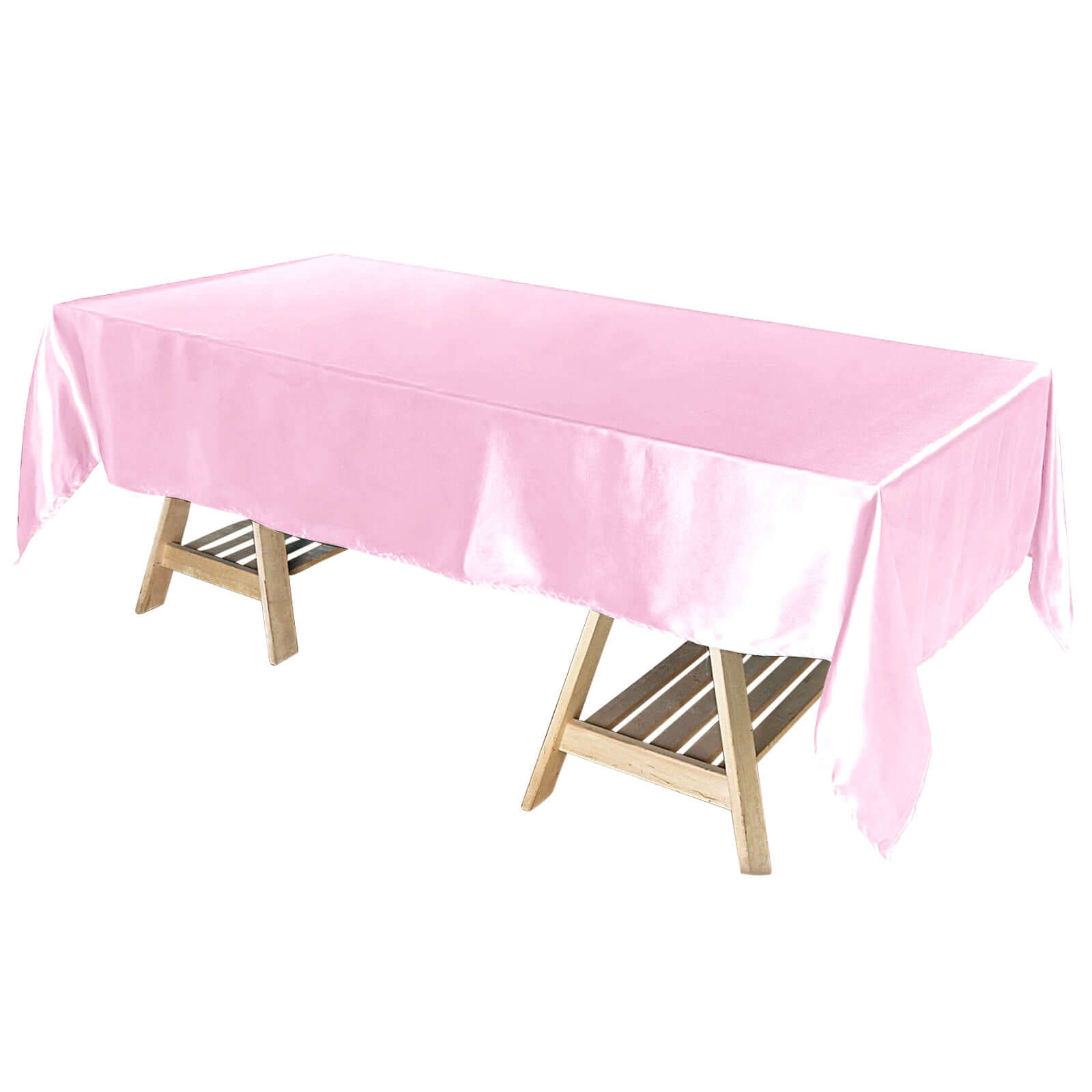 Satin Rectangular 60x102 Tablecloth Pink - Smooth and Lustrous Table Cover