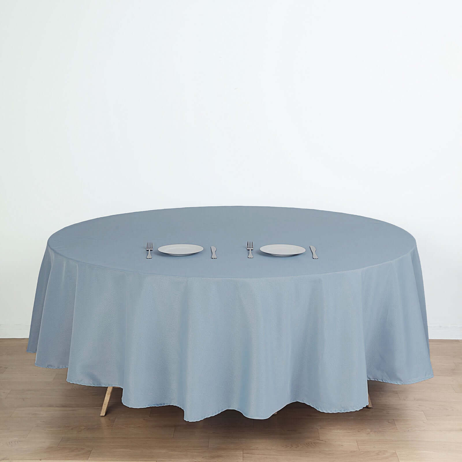 Polyester 108 Round Tablecloth Dusty Blue - Wrinkle-Resistant Table Cover