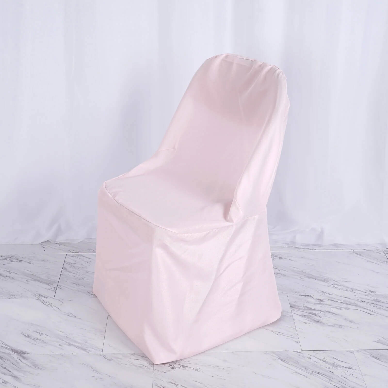 10 Pack Polyester Chair Covers for Folding Chairs Blush - Wrinkle-Free Stain-Resistant Slip-On Slipcovers