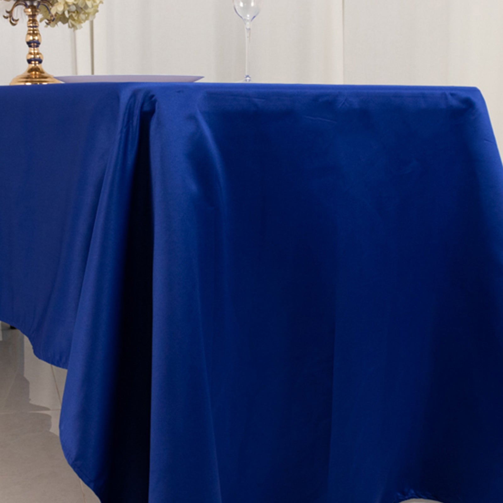 Lamour Satin 60x126 Rectangle Tablecloth Royal Blue - Soft & Silk-Like Table Cover