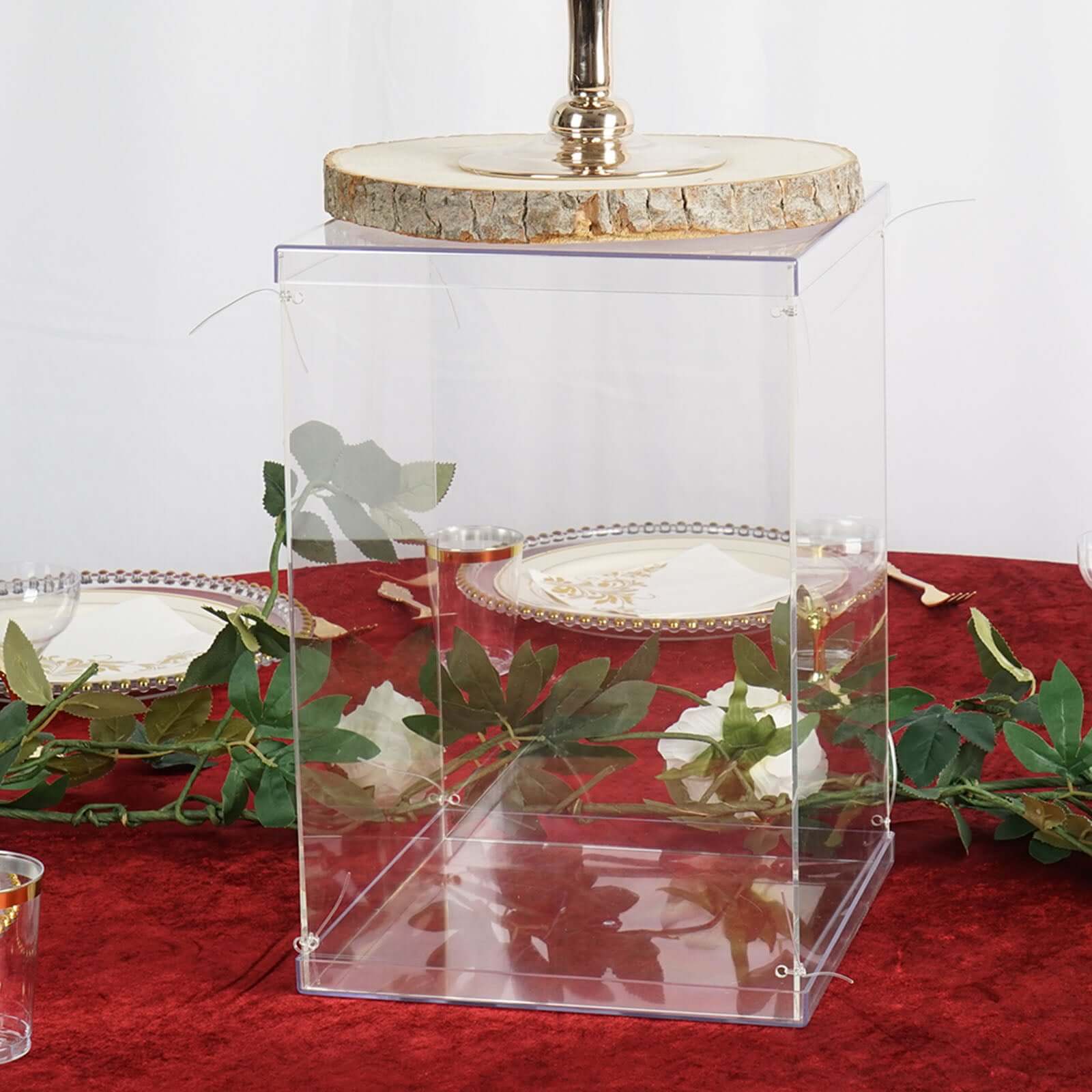 Acrylic Pedestal Riser Display Box Transparent Clear - Functional Centerpiece for Weddings and Parties 16