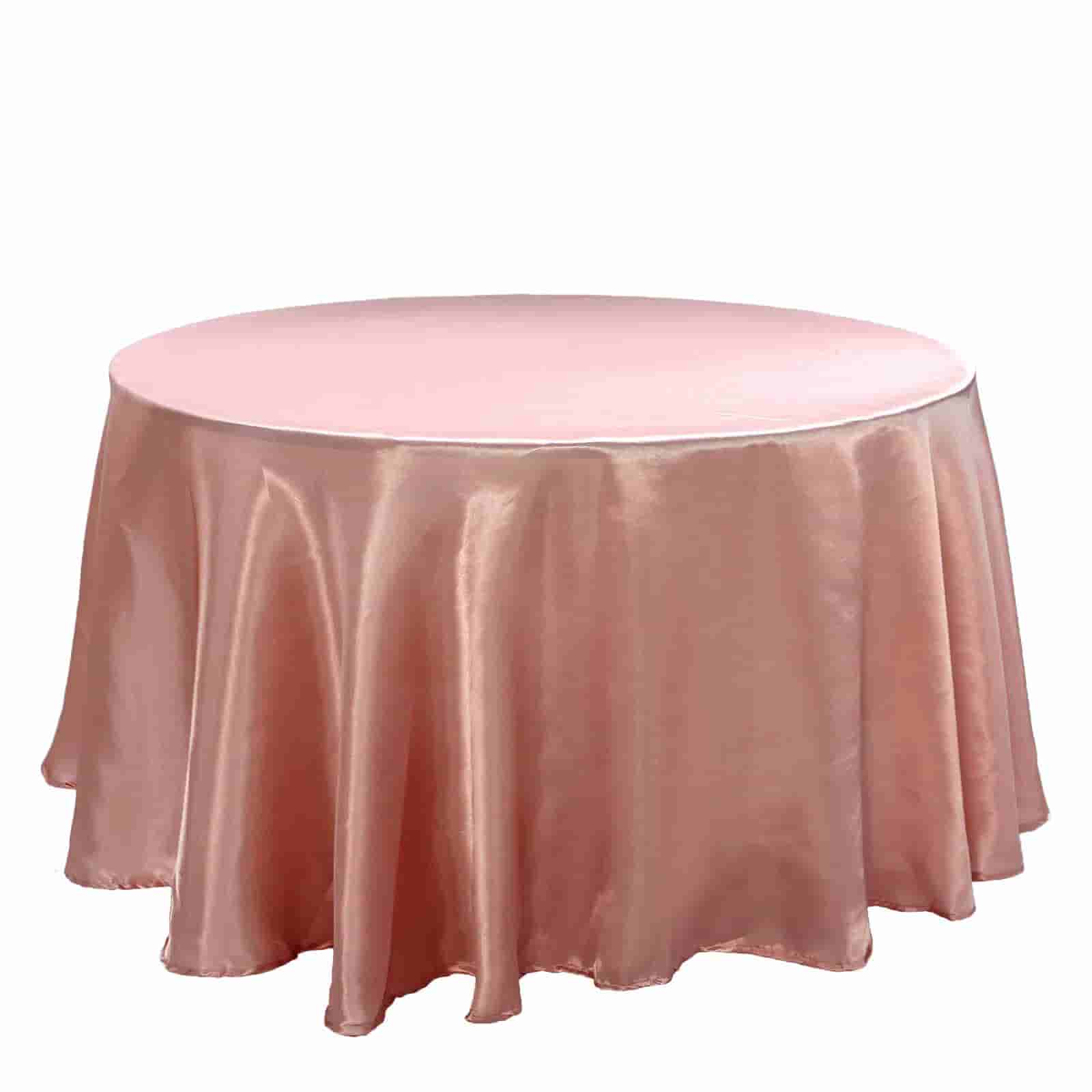 Satin 108 Round Tablecloth Dusty Rose - Smooth and Lustrous Table Cover