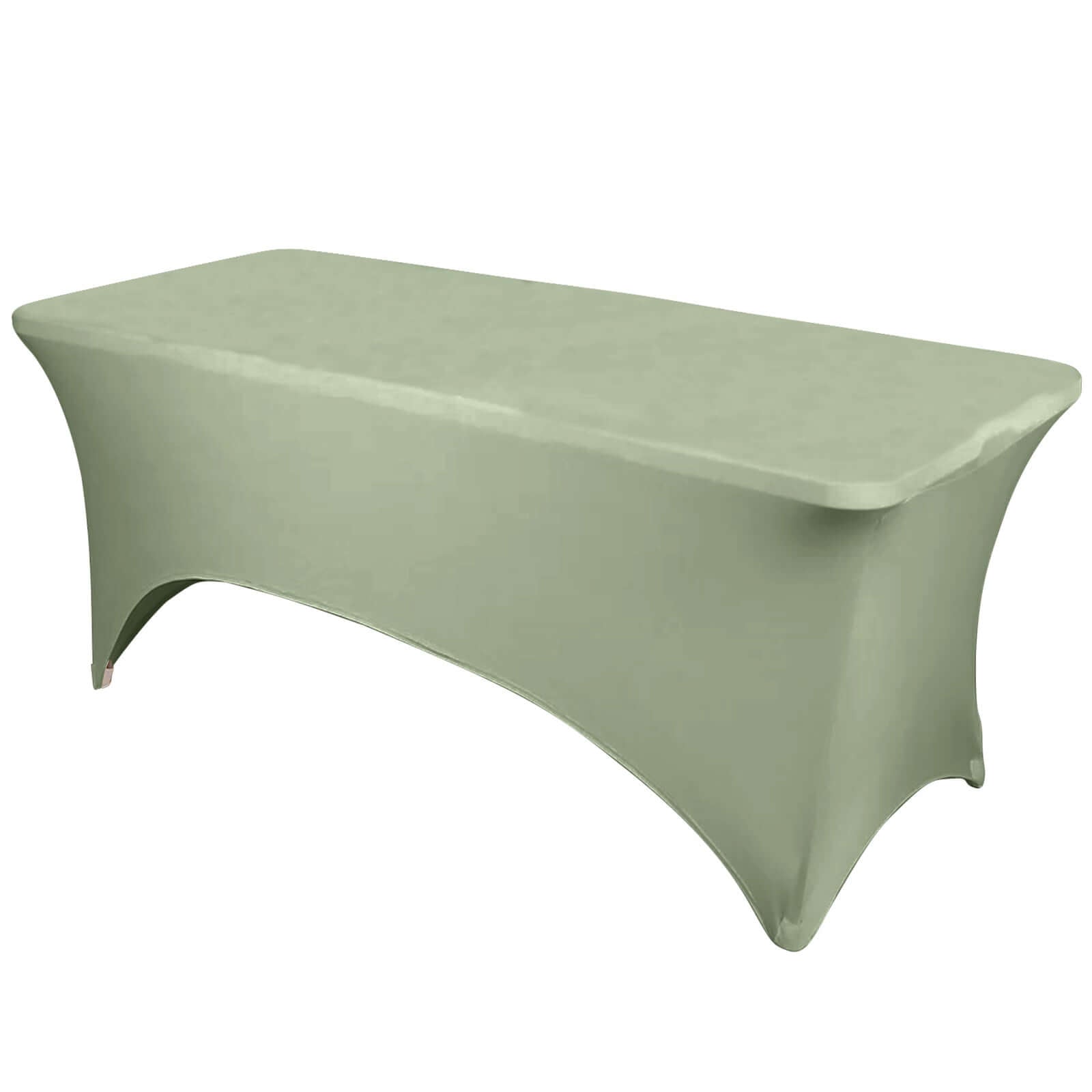 Stretch Spandex 6ft Rectangle Tablecloth Dusty Sage Green - Durable Form-Fitting Table Cover