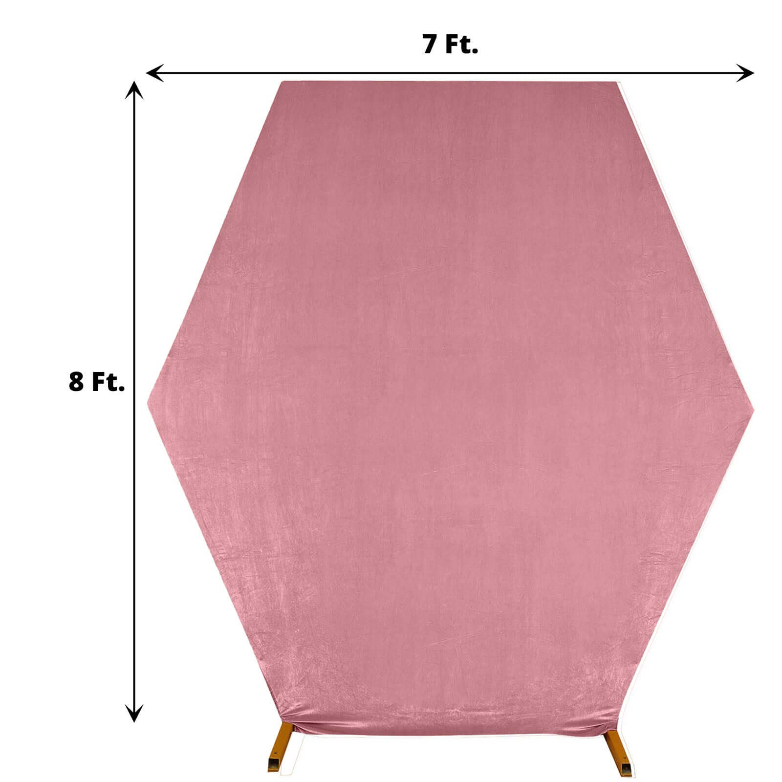 8ftx7ft Dusty Rose Soft Velvet Fitted Hexagon Wedding Arbor Cover