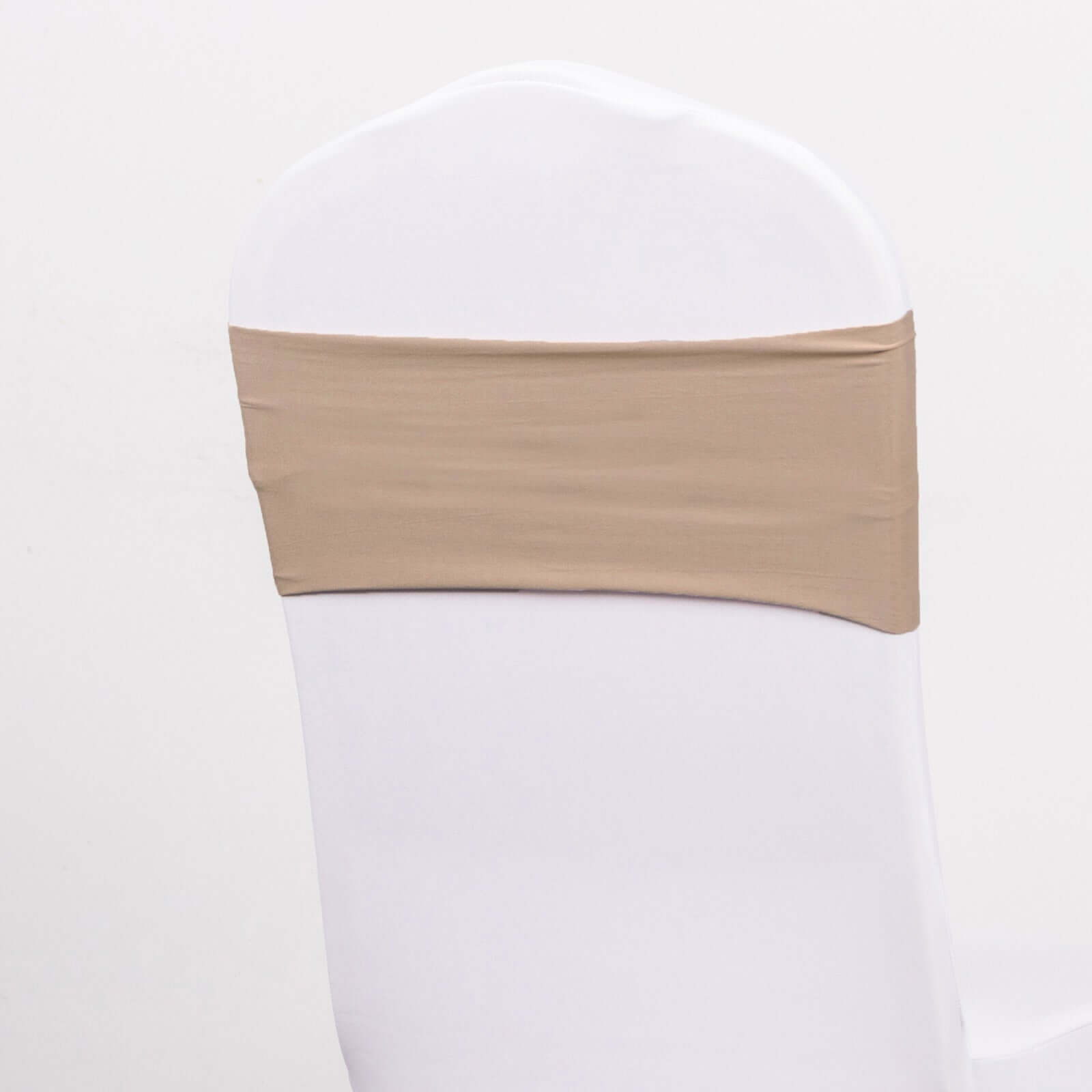 5 Pack Stretch Spandex Chair Sashes Nude - Fitted Finish Two Ply Heavy Duty Chair Bands 5x12