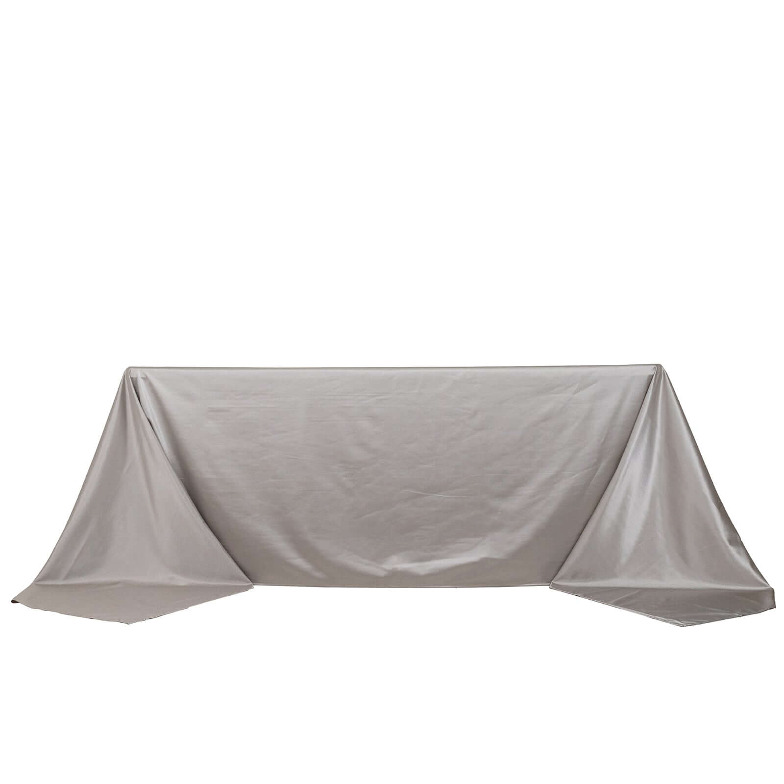 Premium Scuba Rectangular 90x156 Tablecloth Shimmering Silver - Wrinkle Free & Stain Resistant Seamless Table Cover