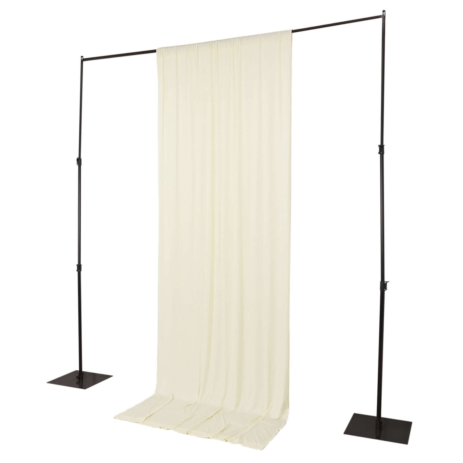 Ivory 4-Way Stretch Spandex Event Curtain Drapes, Wrinkle Free Backdrop Event Panel with Rod Pockets - 5ftx12ft