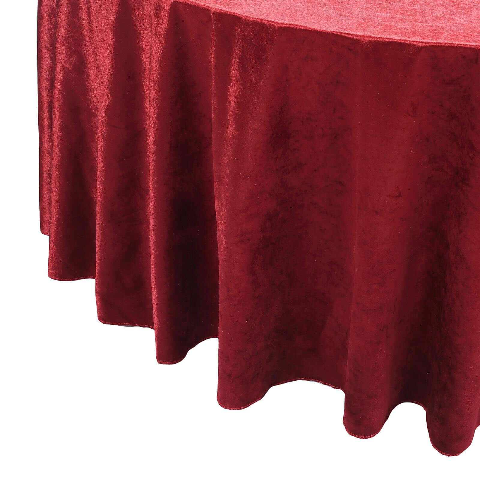 Premium Velvet 120 Round Tablecloth Burgundy - Reusable Soft & Seamless Table Cover